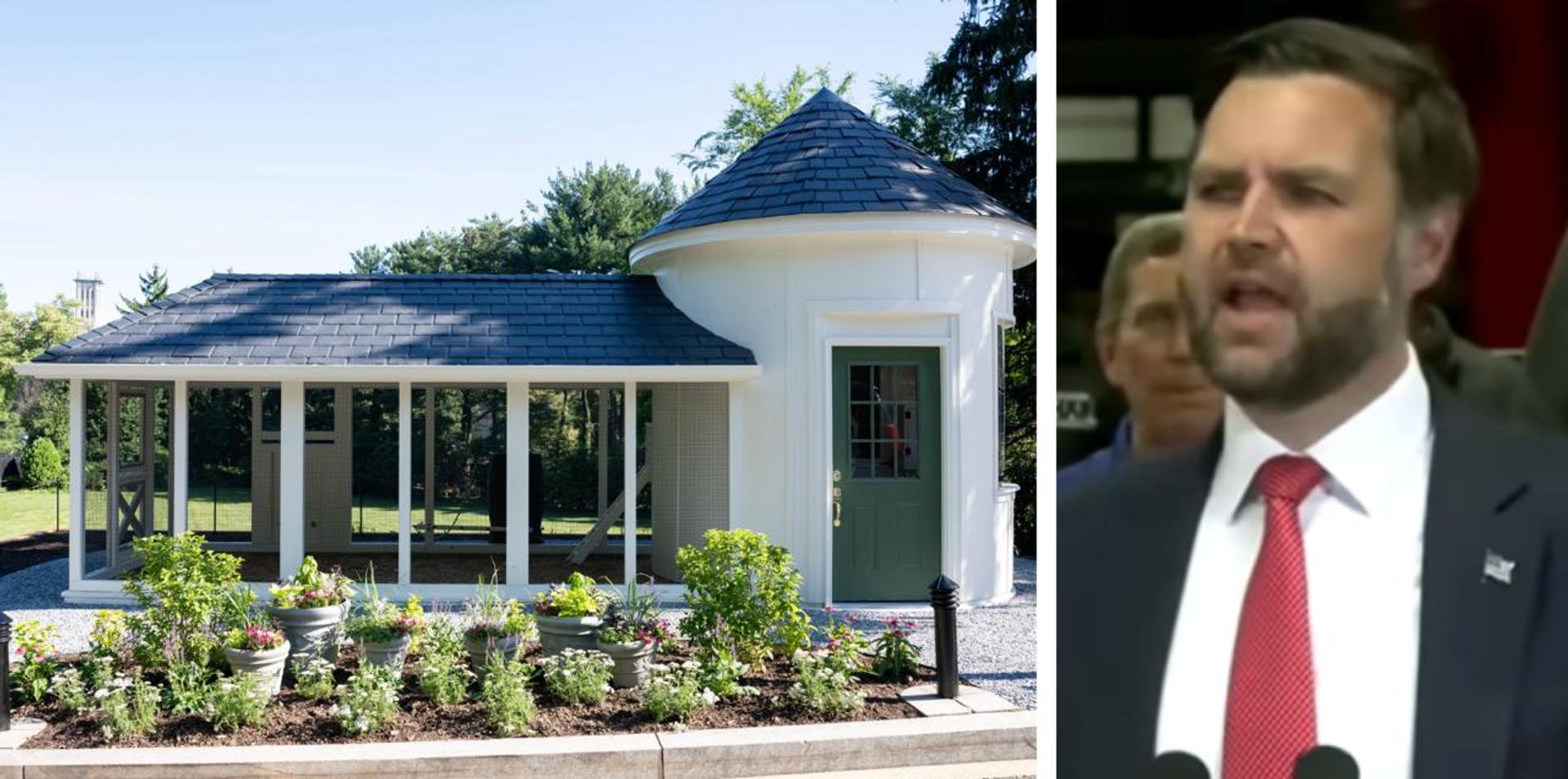 JD Vance unveils vice presidential chicken coop