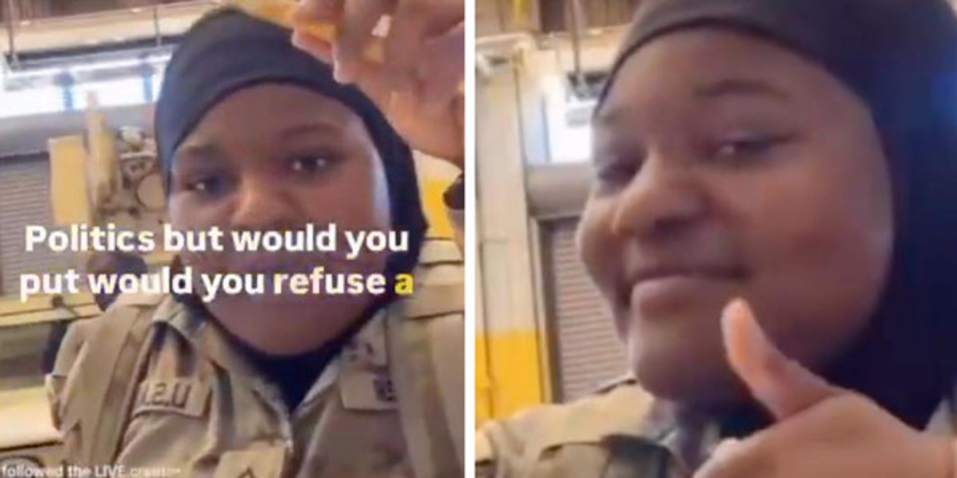 US service member in hijab indicates she would refuse commands targeting Muslims