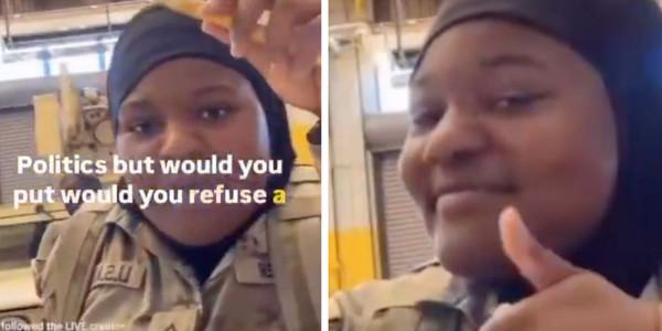 US service member in hijab indicates she would refuse commands targeting Muslims