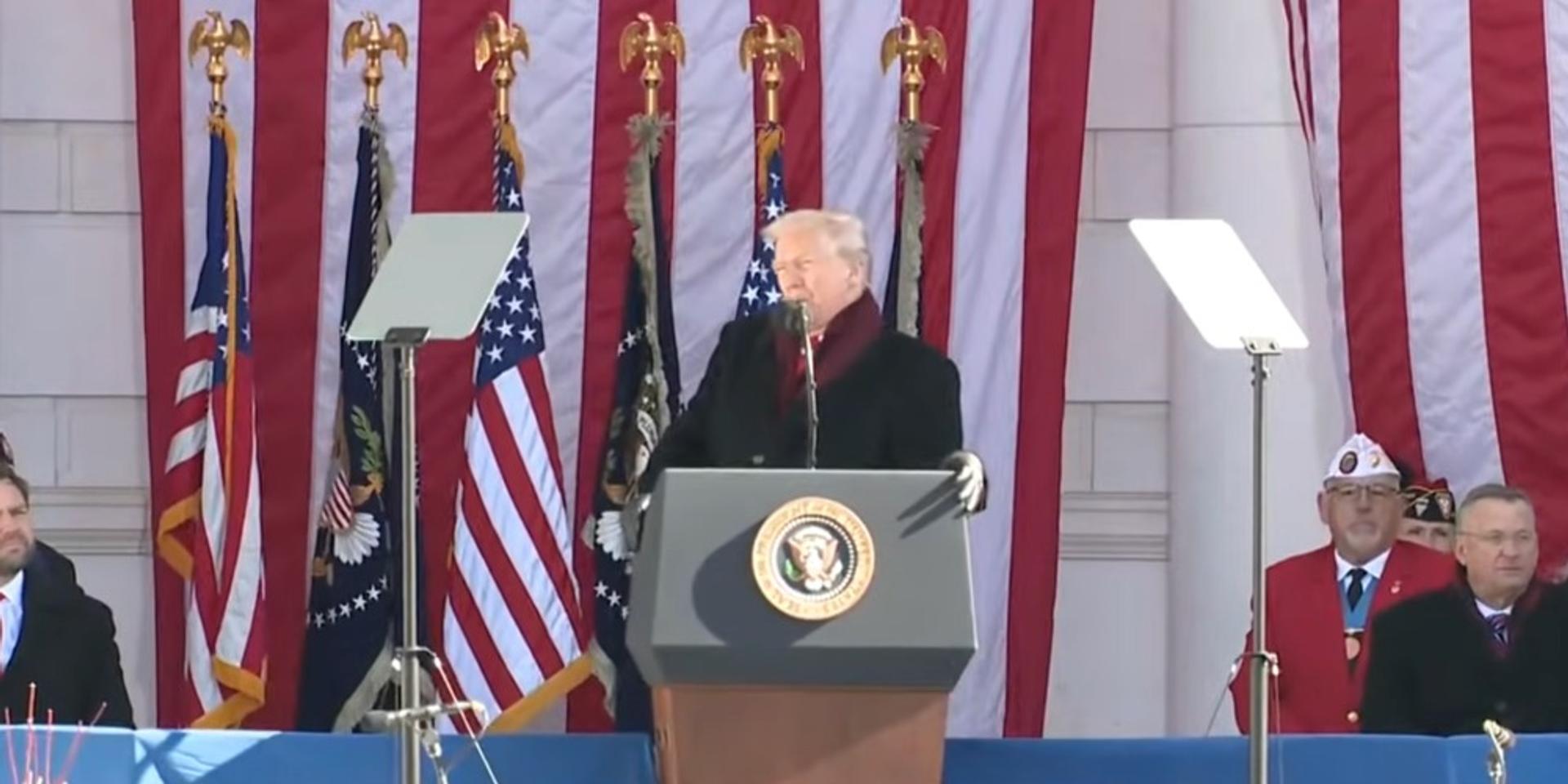 Trump says America 'owes it all' to its veterans for keeping country 'safe, sovereign, and free'