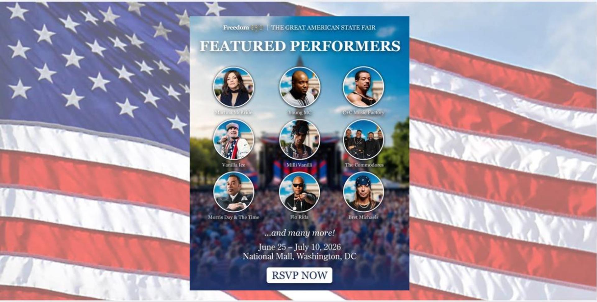 Freedom 250 announces Great American State Fair lineup