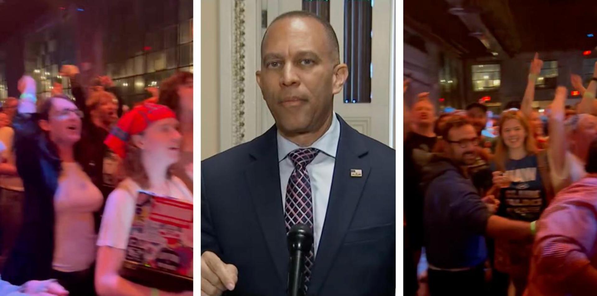 White Brooklyn socialists tell Hakeem Jeffries they will oust him next as they celebrate Mamdani-backed Claire Valdez's win