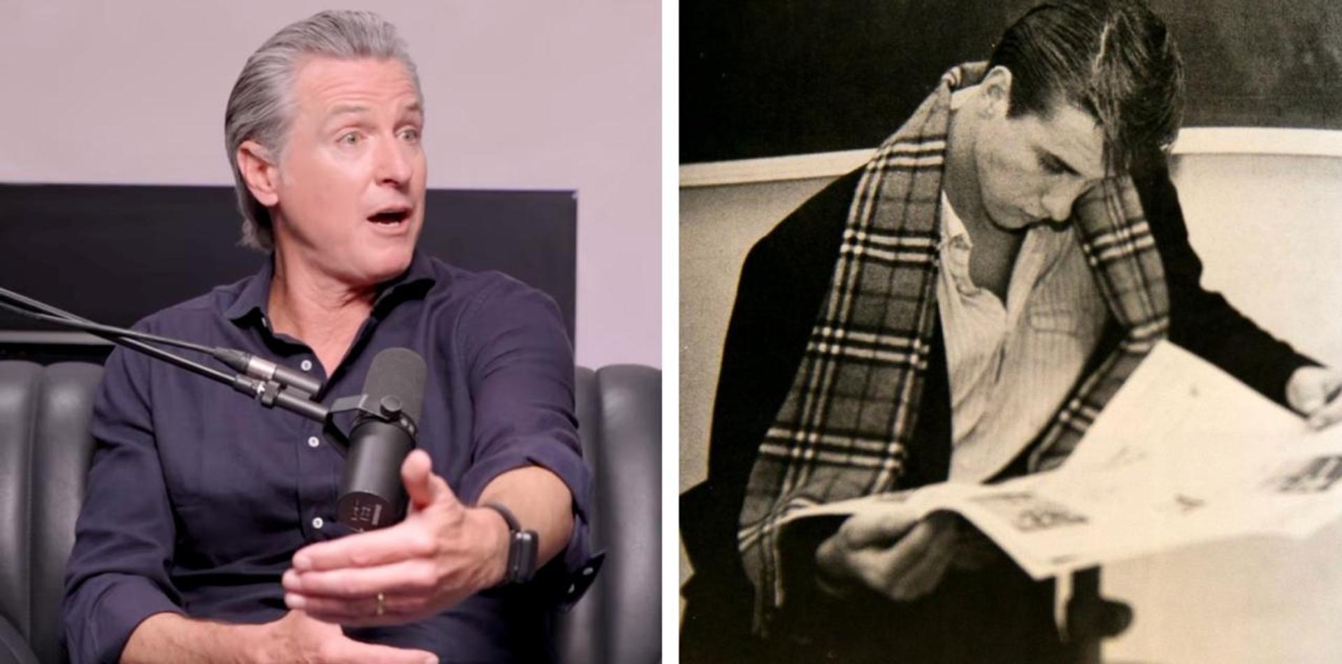 Gavin Newsom claims he grew up poor eating 'Wonder Bread'—he was featured as a 'society kid' in 1991 wine shop article