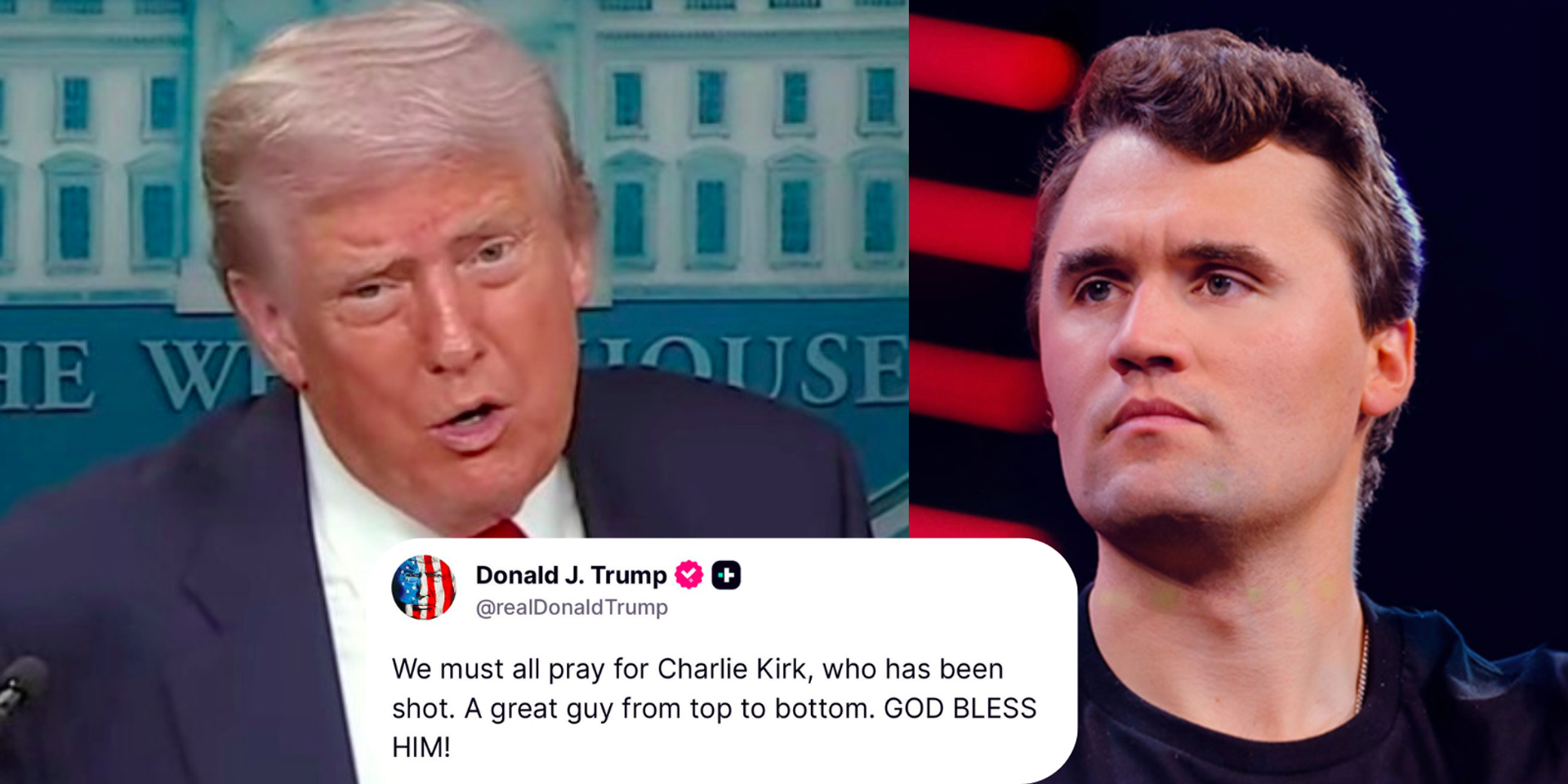 BREAKING: Trump, Vance call for prayers after Charlie Kirk shot at Utah Valley University