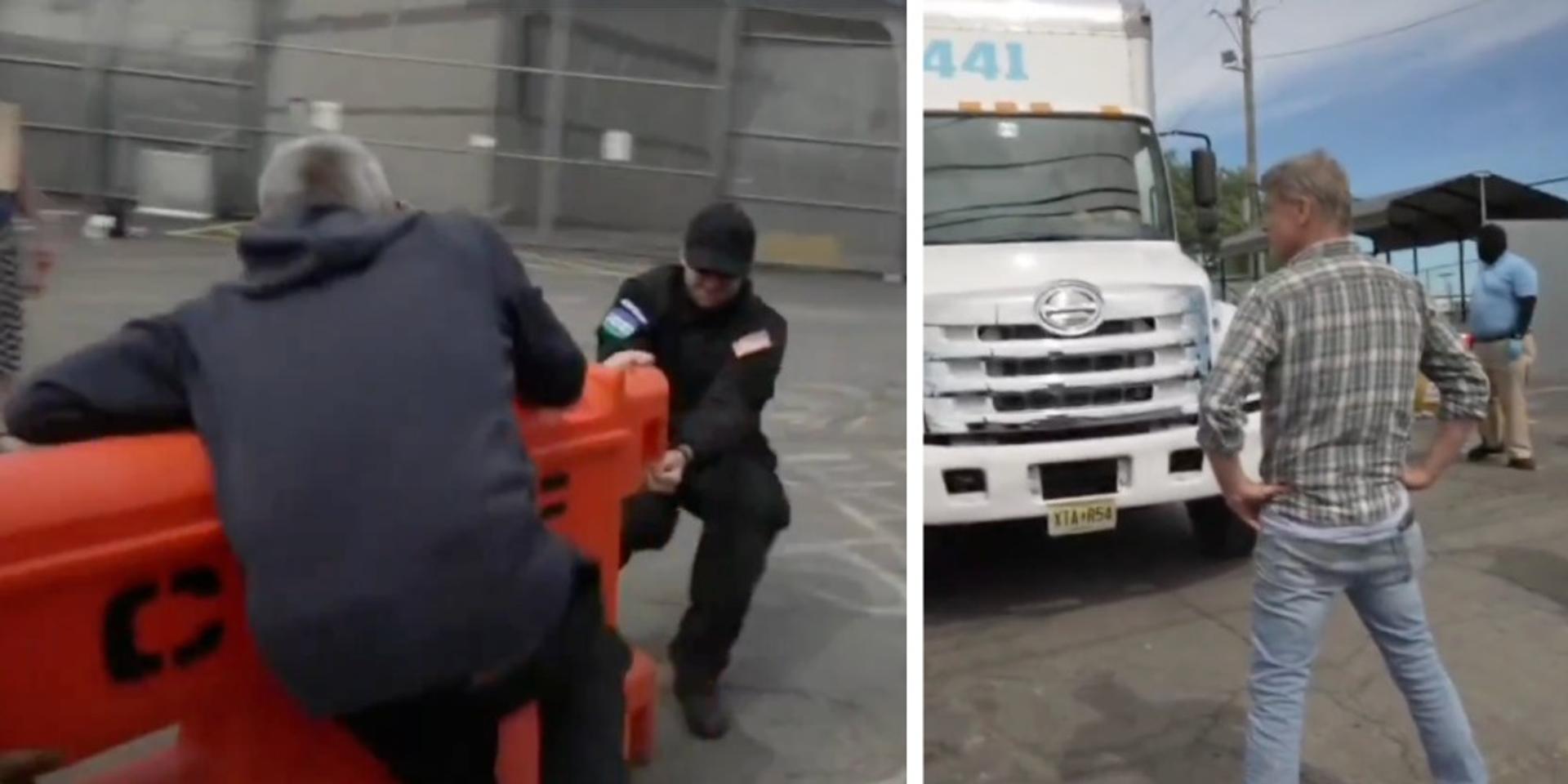 Agitators attempt to block entrance of New Jersey's Delaney Hall ICE facility