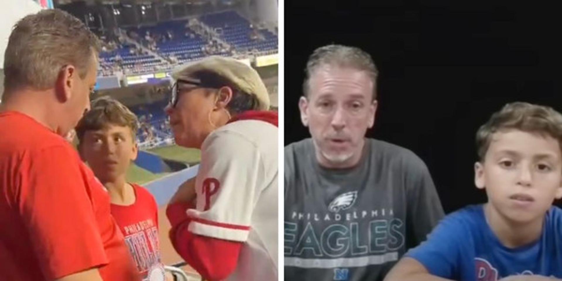 Phillies dad apologizes to young son after giving home run ball to demanding 'Karen'