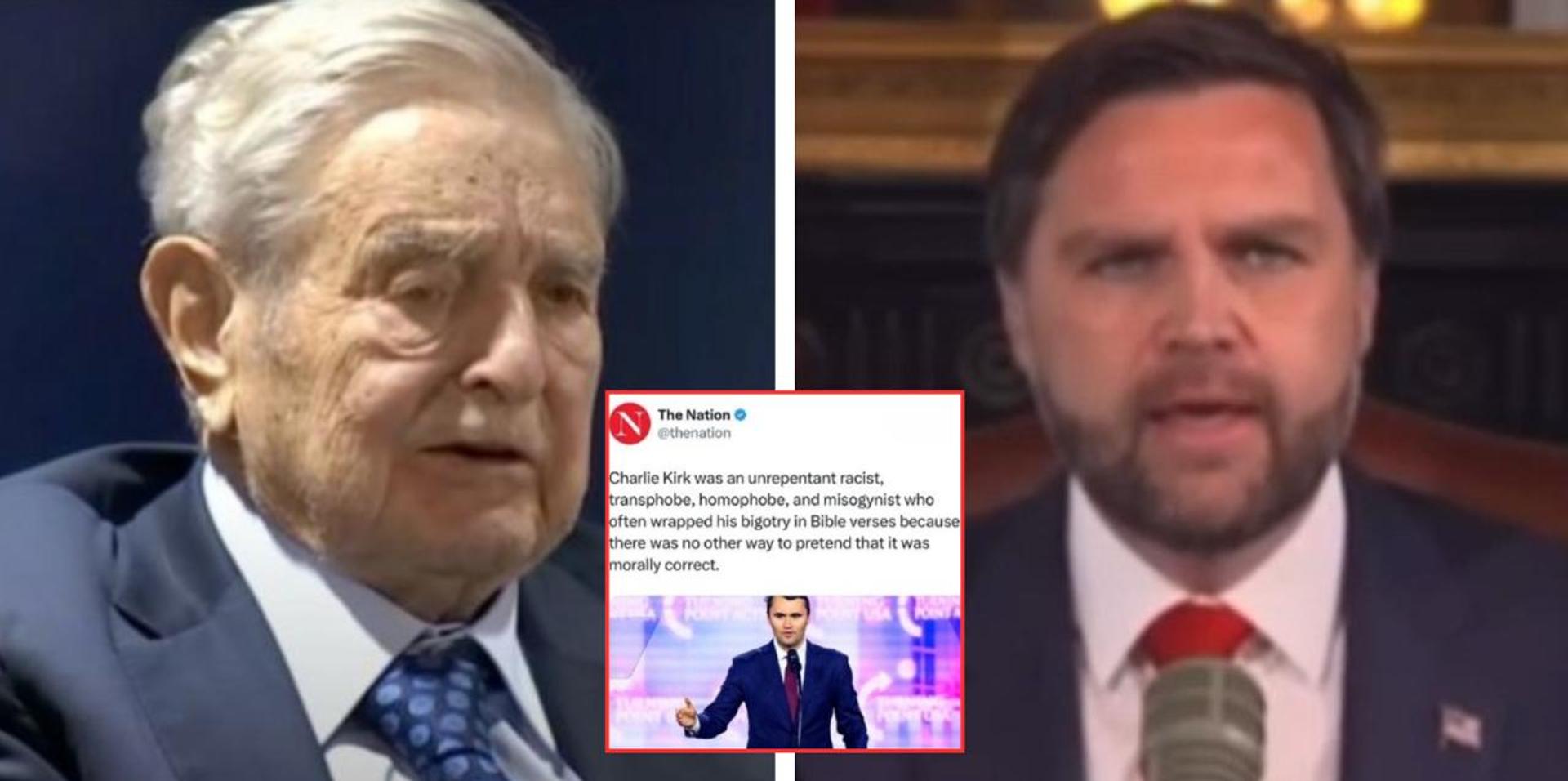 Leftist Nation mag lies about Soros-funding after JD Vance blasts them for false claims about Charlie Kirk