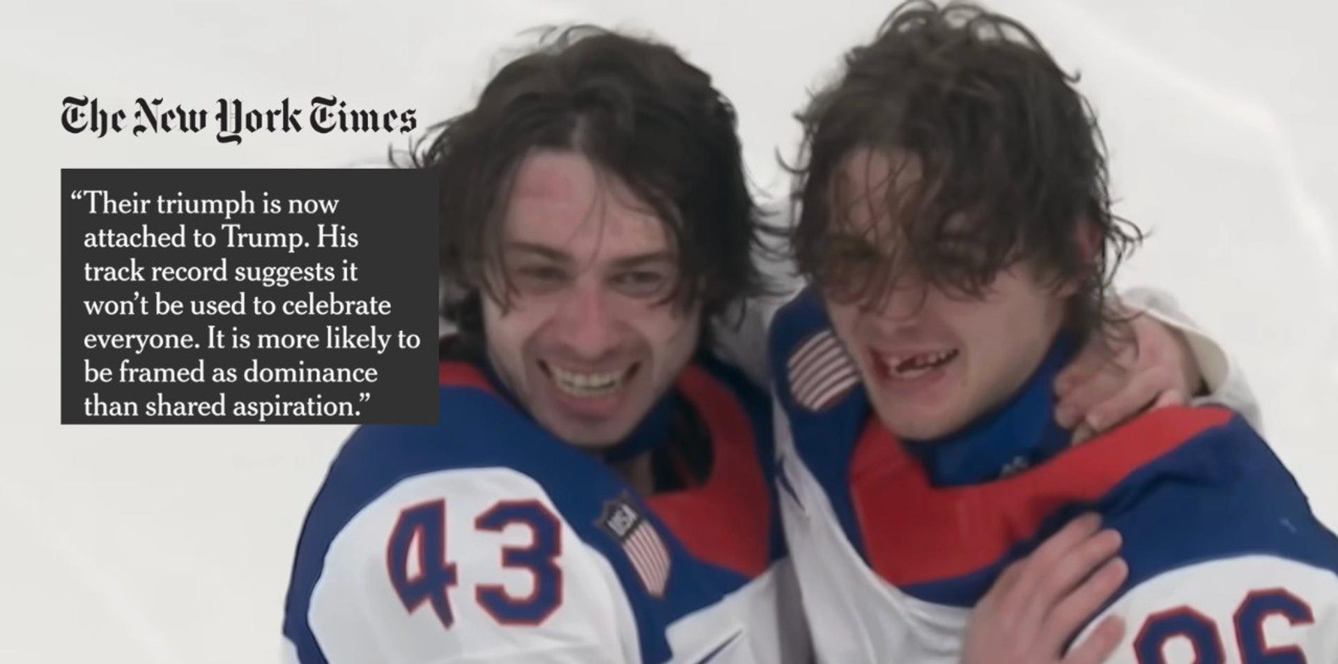 NYT runs hit piece on US Olympic gold medal hockey heroes because Trump