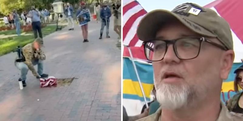 Man arrested outside of White House after burning flag to protest Trump EO