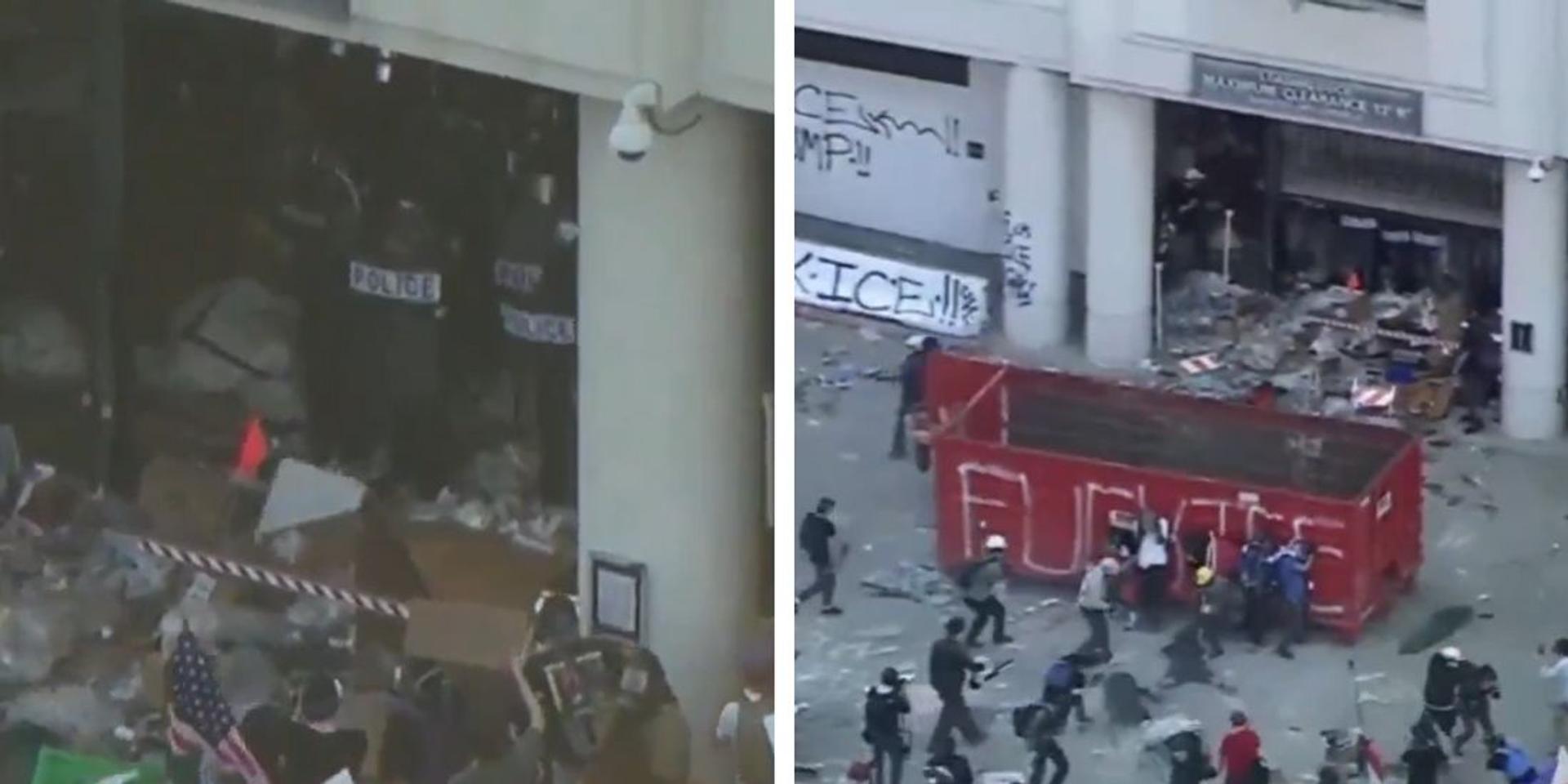 Anti-ICE rioters violently clash with police outside federal LA building, at least 5 arrested