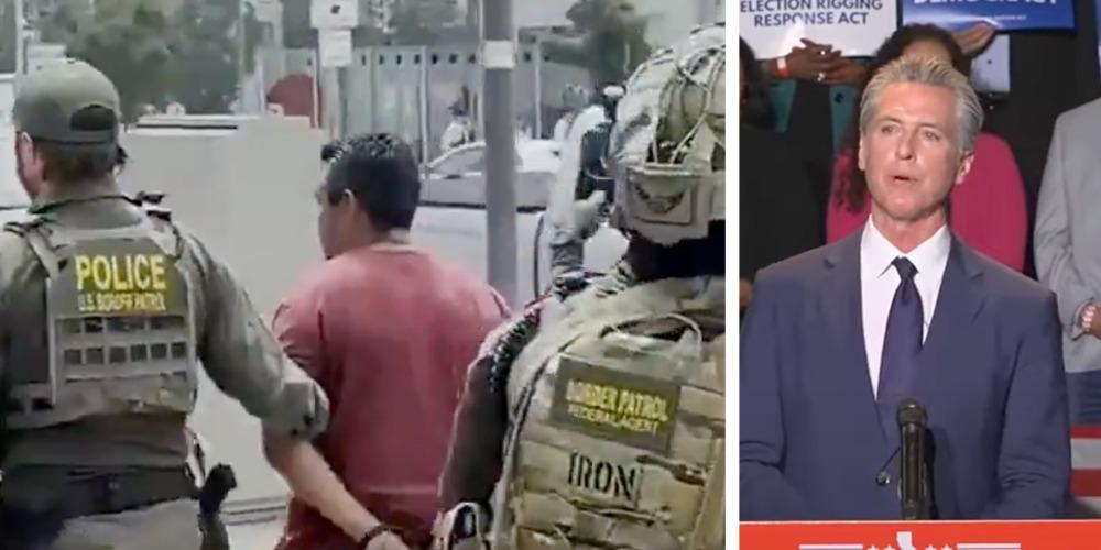 ICE arrests illegal immigrant outside of Gavin Newsom's LA rally