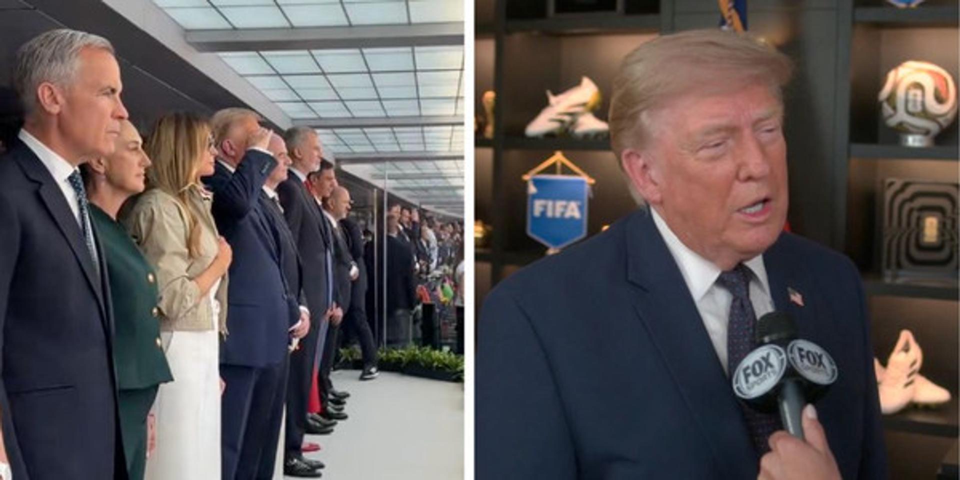Trump attends World Cup Final alongside Canadian PM Mark Carney, Mexican President Claudia Sheinbaum