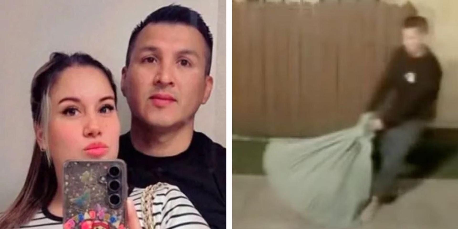 Man charged with murder of wife claimed she was taken by ICE before he fled to Peru—video appears to show him dragging her body