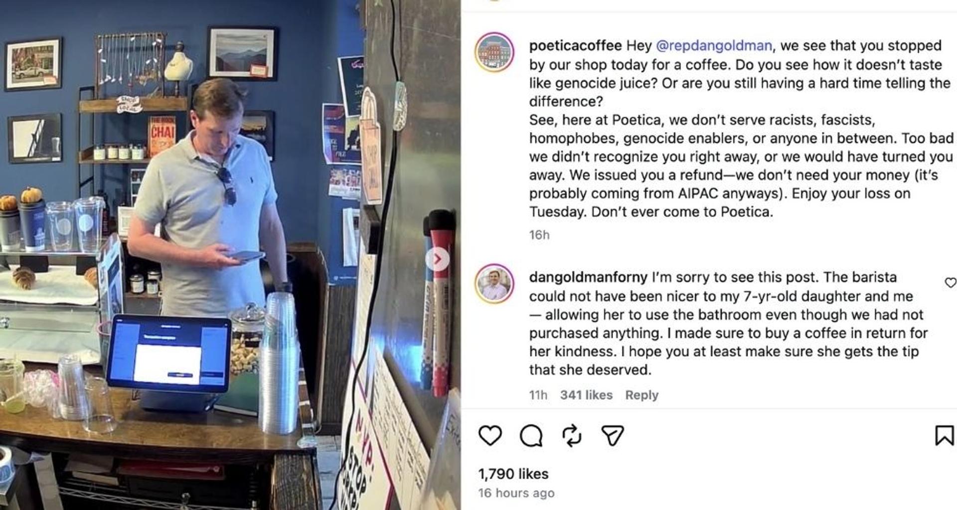 DOJ opens civil rights investigation into Brooklyn coffee shop that banned congressman for supporting Israel