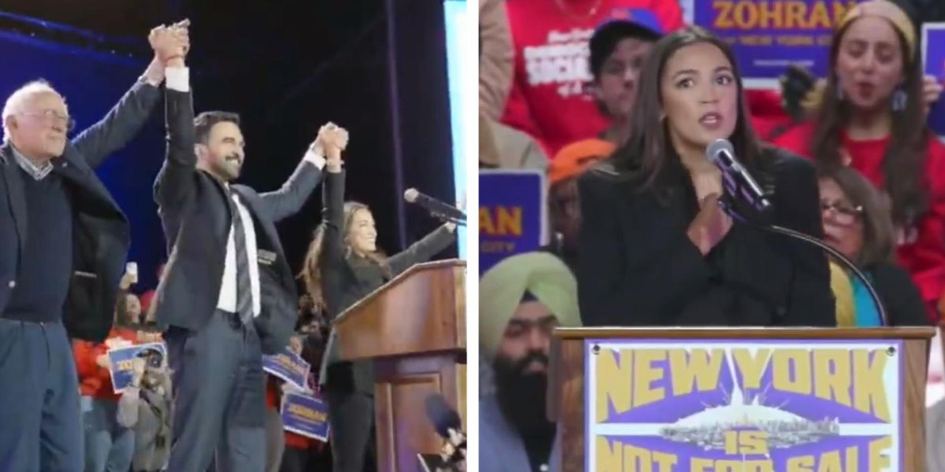 AOC insists 'we are not the crazy ones' at radical-left rally for Zohran Mamdani