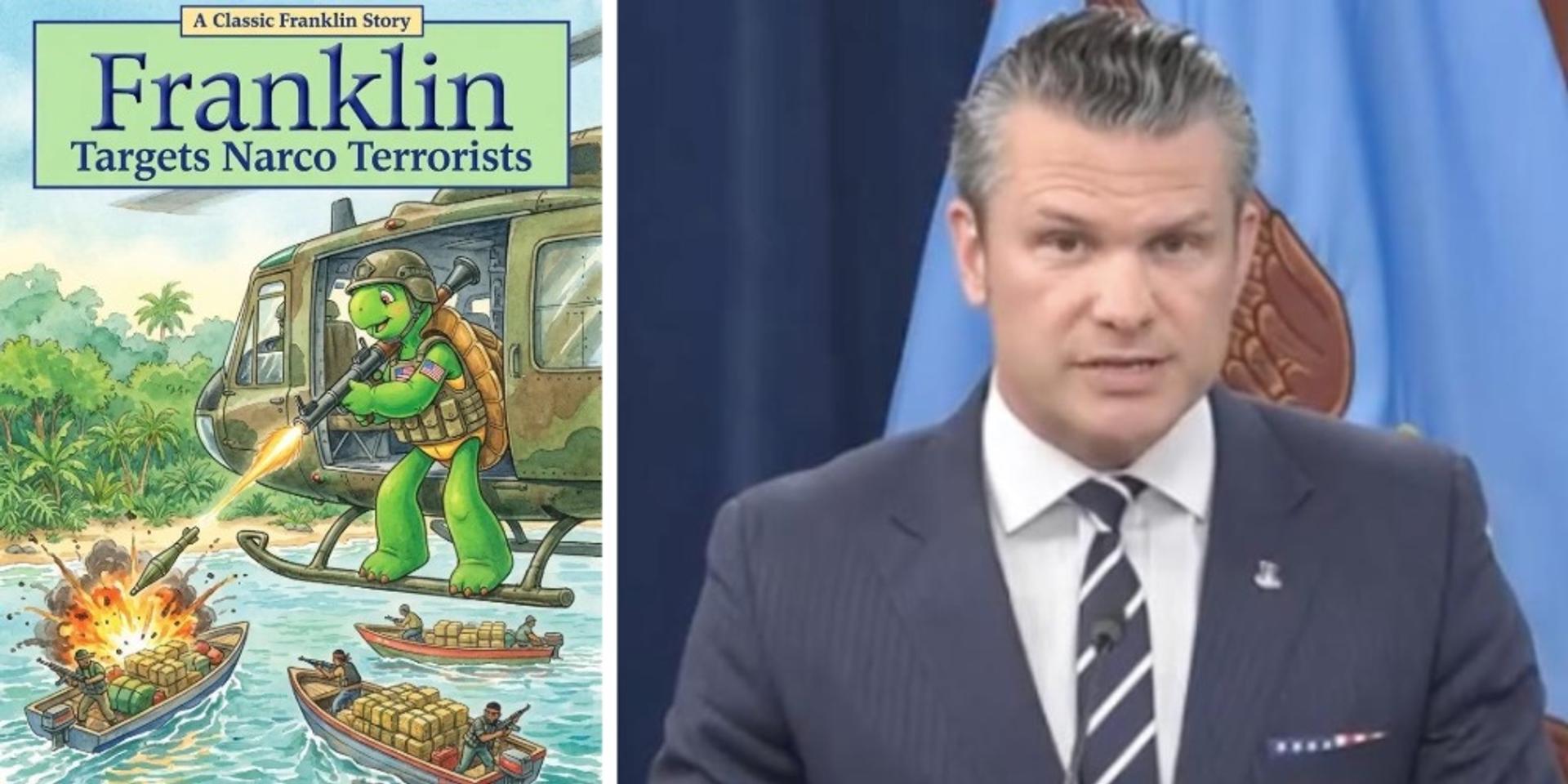 Canadian publisher of Franklin the Turtle outraged over Pete Hegseth's narco terrorists meme