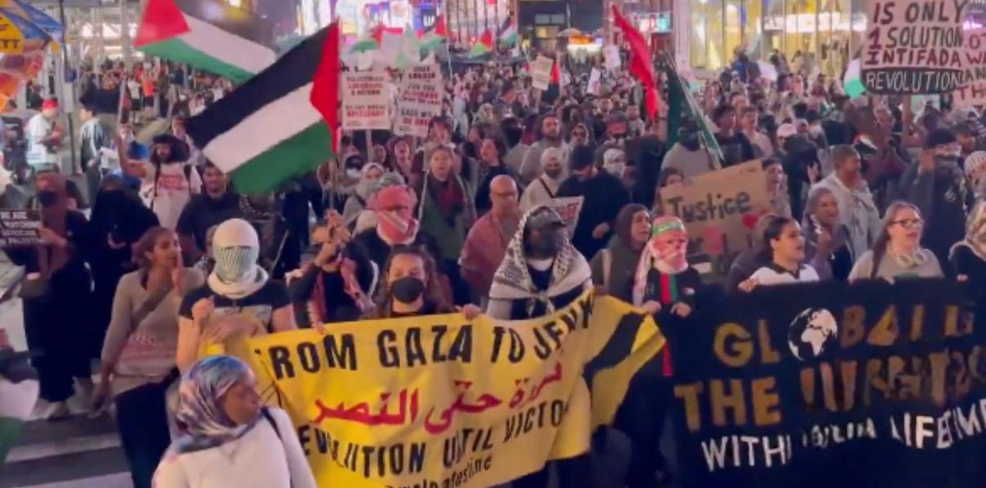 'Flood New York City for Gaza' agitators celebrate 2nd anniversary of Oct 7 massacre in Manhattan