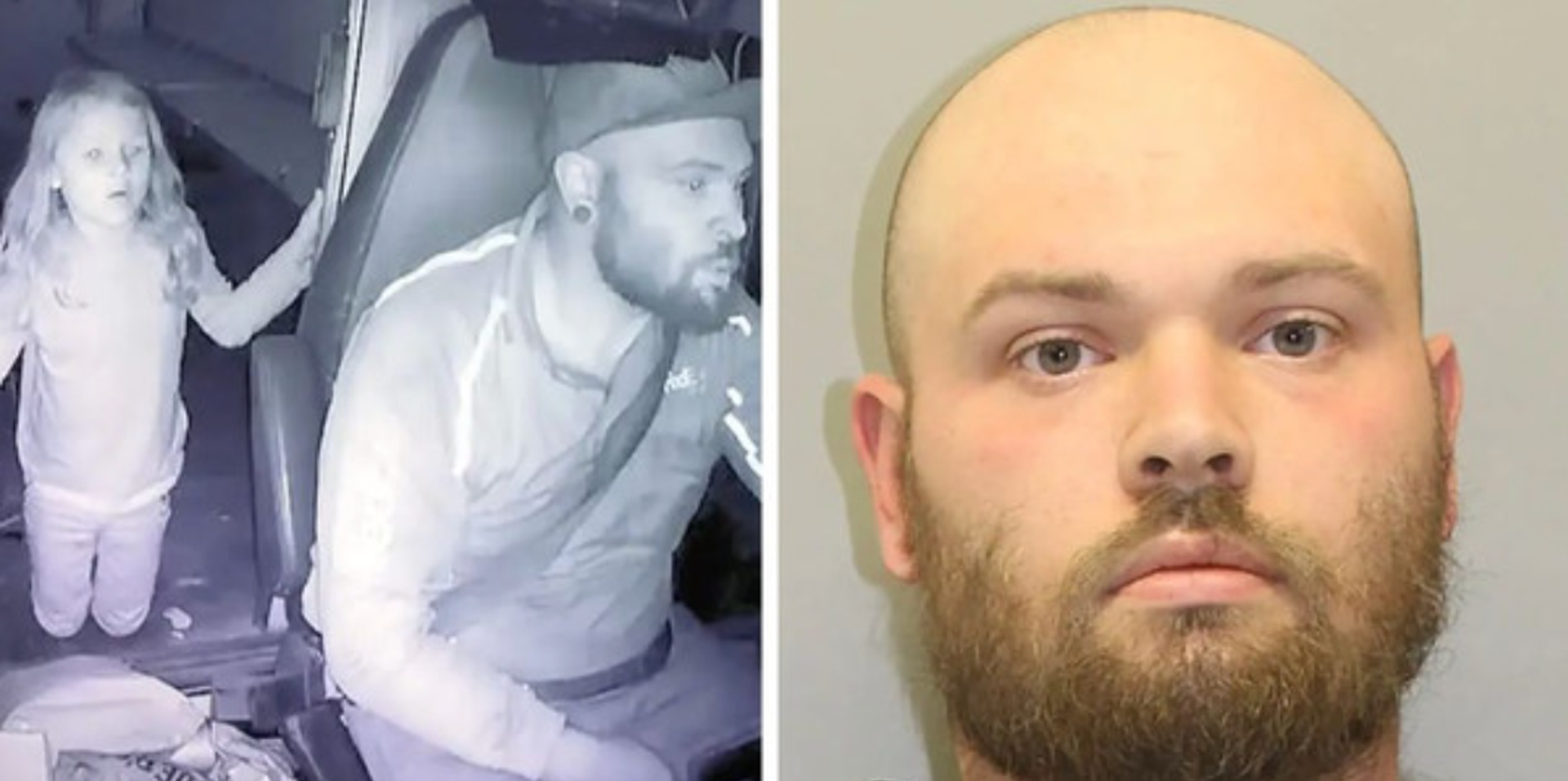 Courtroom image shows 7-year-old Athena Strand in delivery van moments before murder by FedEx driver