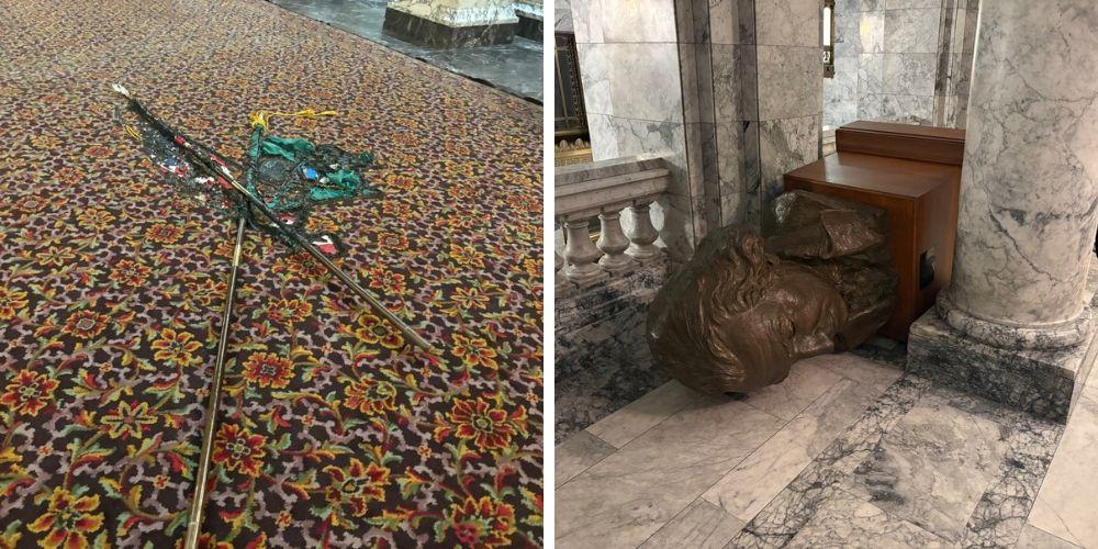 Democratic convention volunteer arrested for break-in and arson at Washington State Capitol