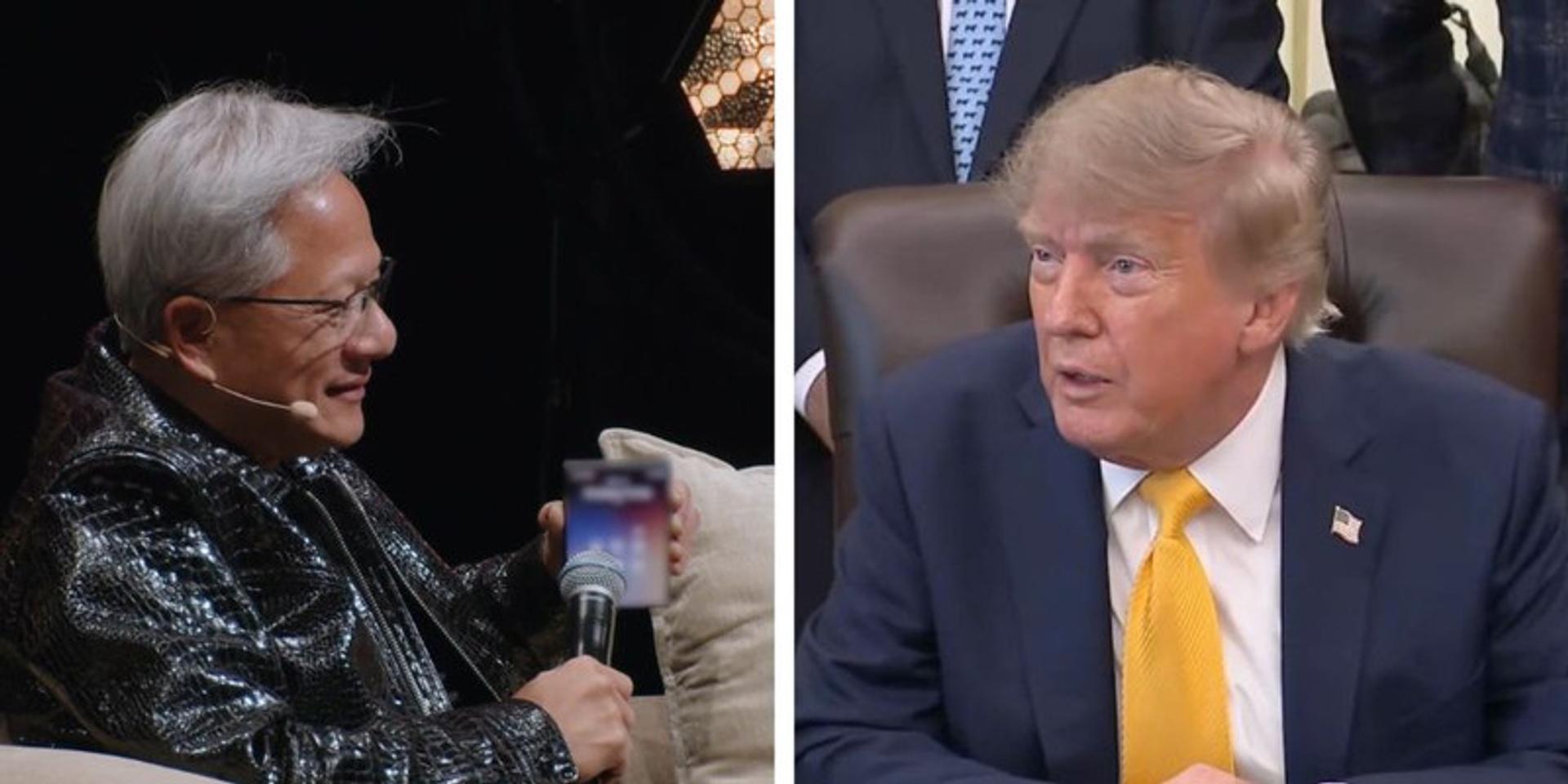 Trump calls Nvidia CEO Jensen Huang live on stage at All-In Summit, warns against AI slowdown, gov regulation