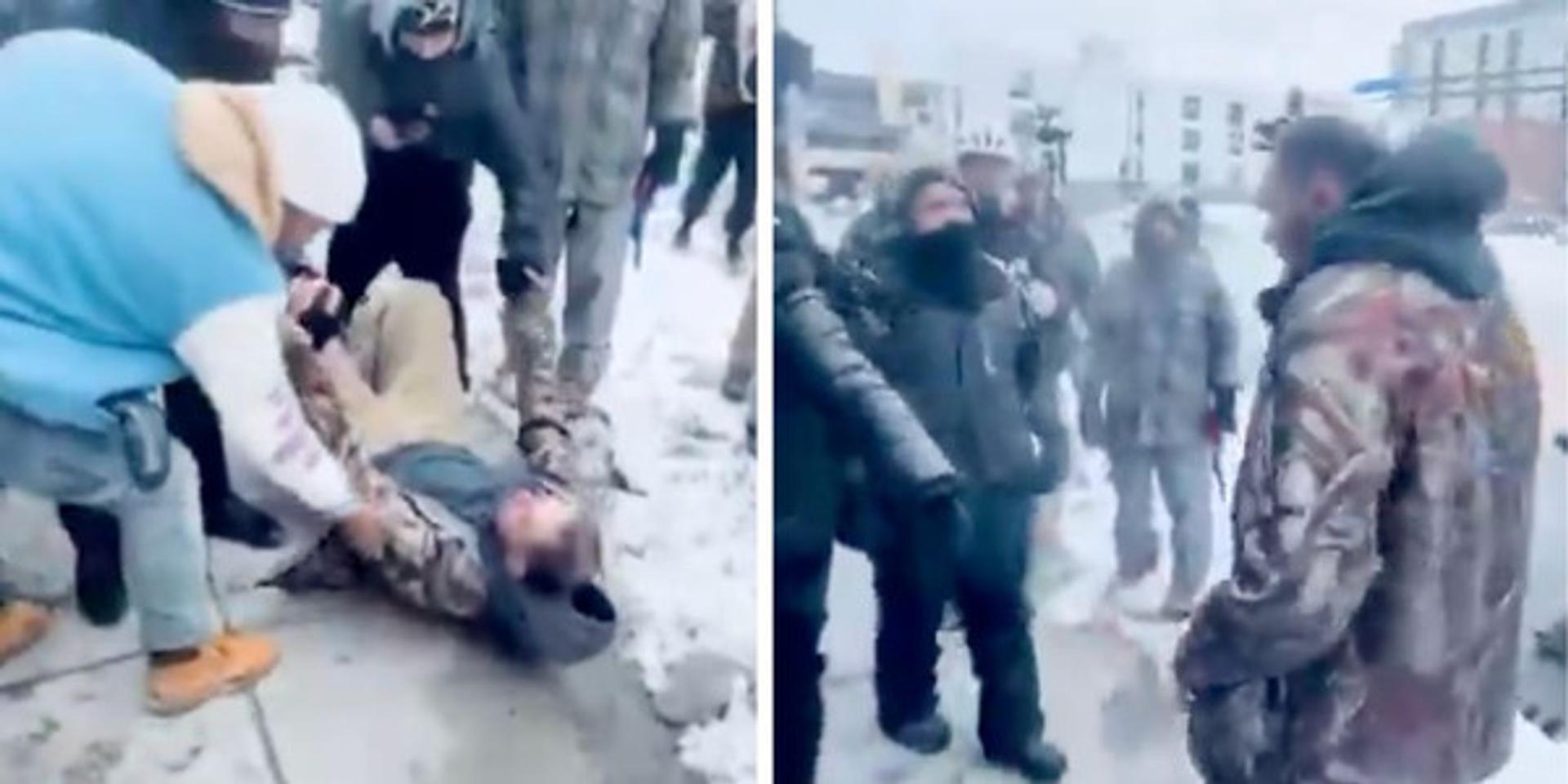 Mob of anti-ICE agitators harass, assault white man they suspect is right-wing in Minneapolis
