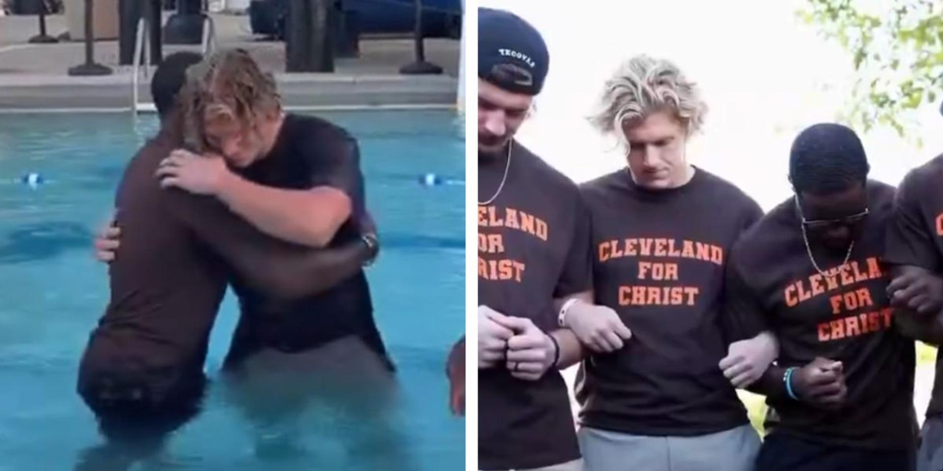 'Lord of your life': Cleveland Browns players dedicate their lives to Christ at public baptism