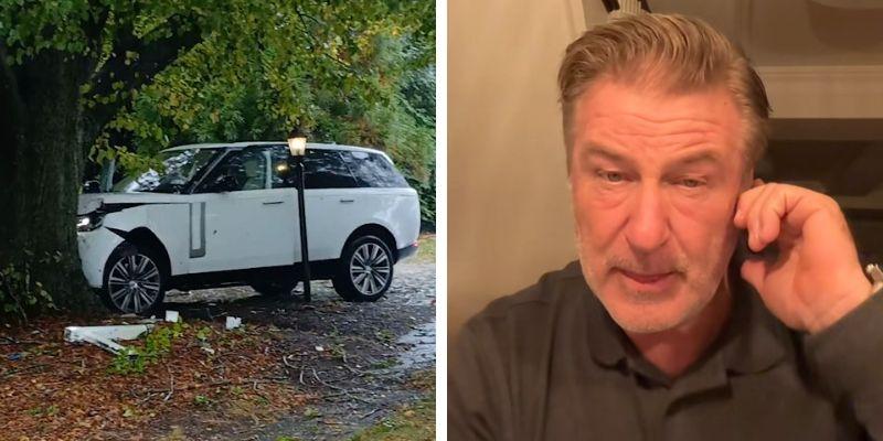 Alec Baldwin crashes Range Rover into tree in the Hamptons