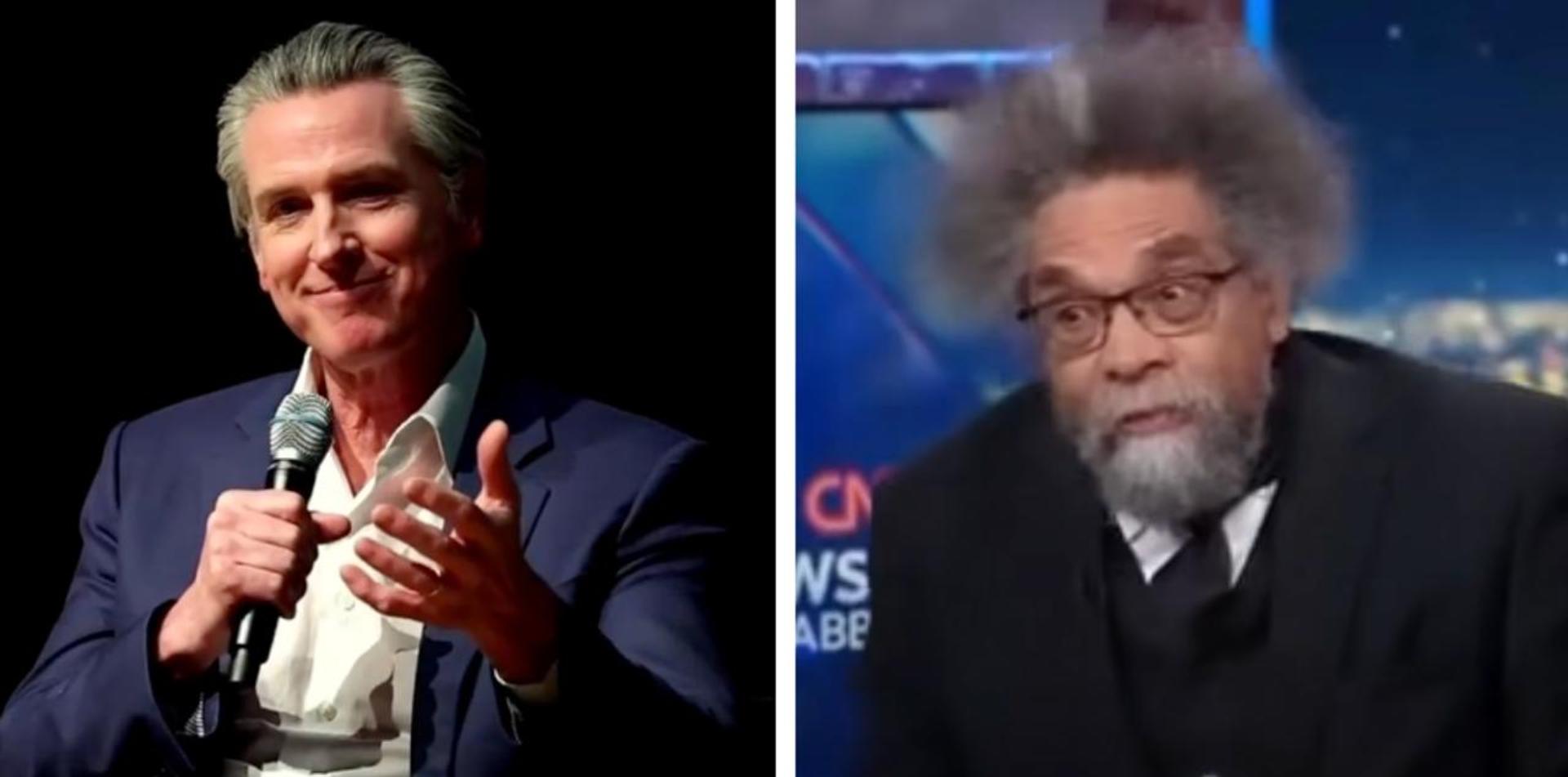 Cornel West slams Gavin Newsom for saying he can relate to black Americans because he performed poorly on his SATs