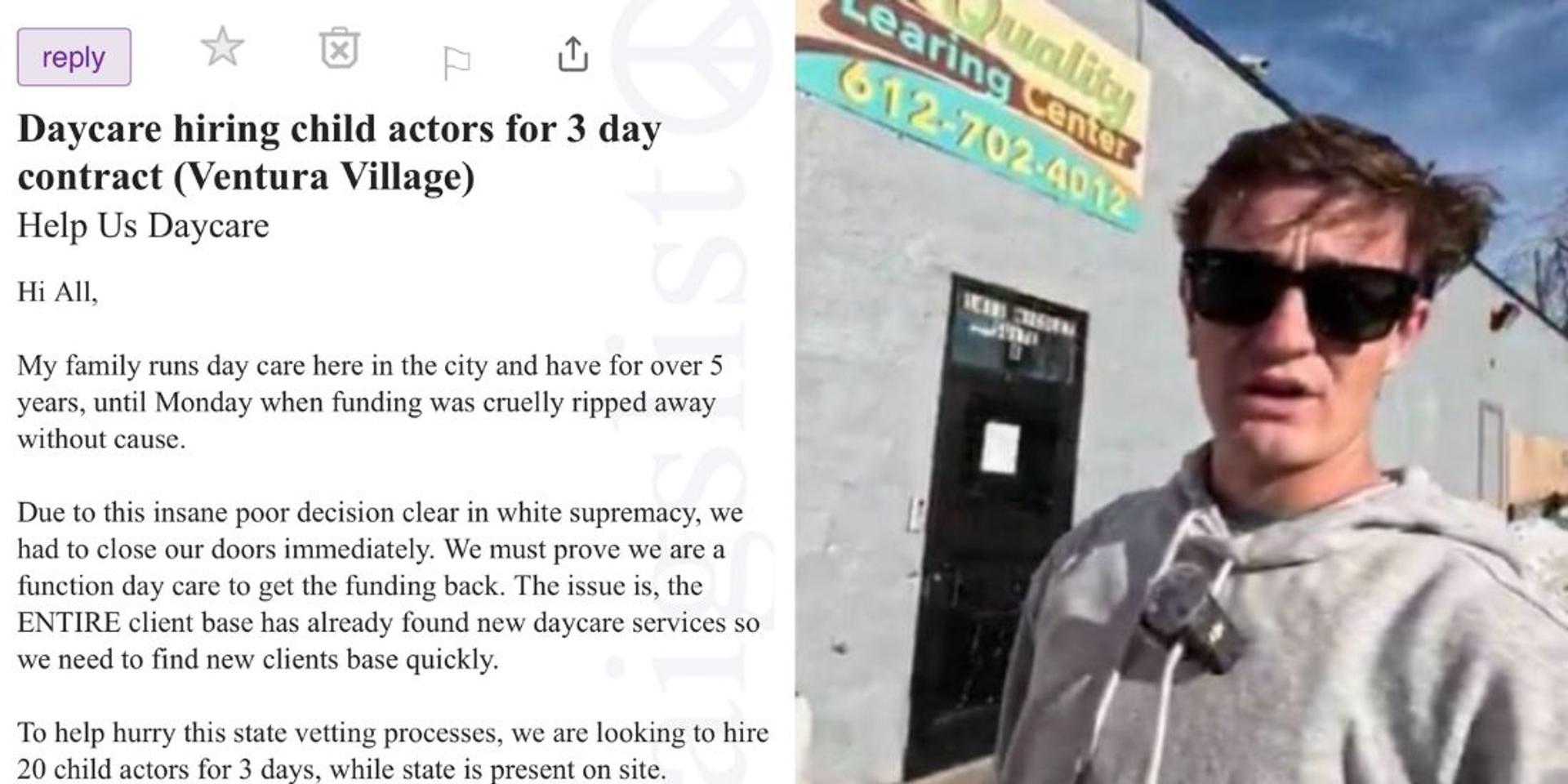 Craigslist listing requests 'child actors' for Minnesota daycare—pays up to $1,500 a day