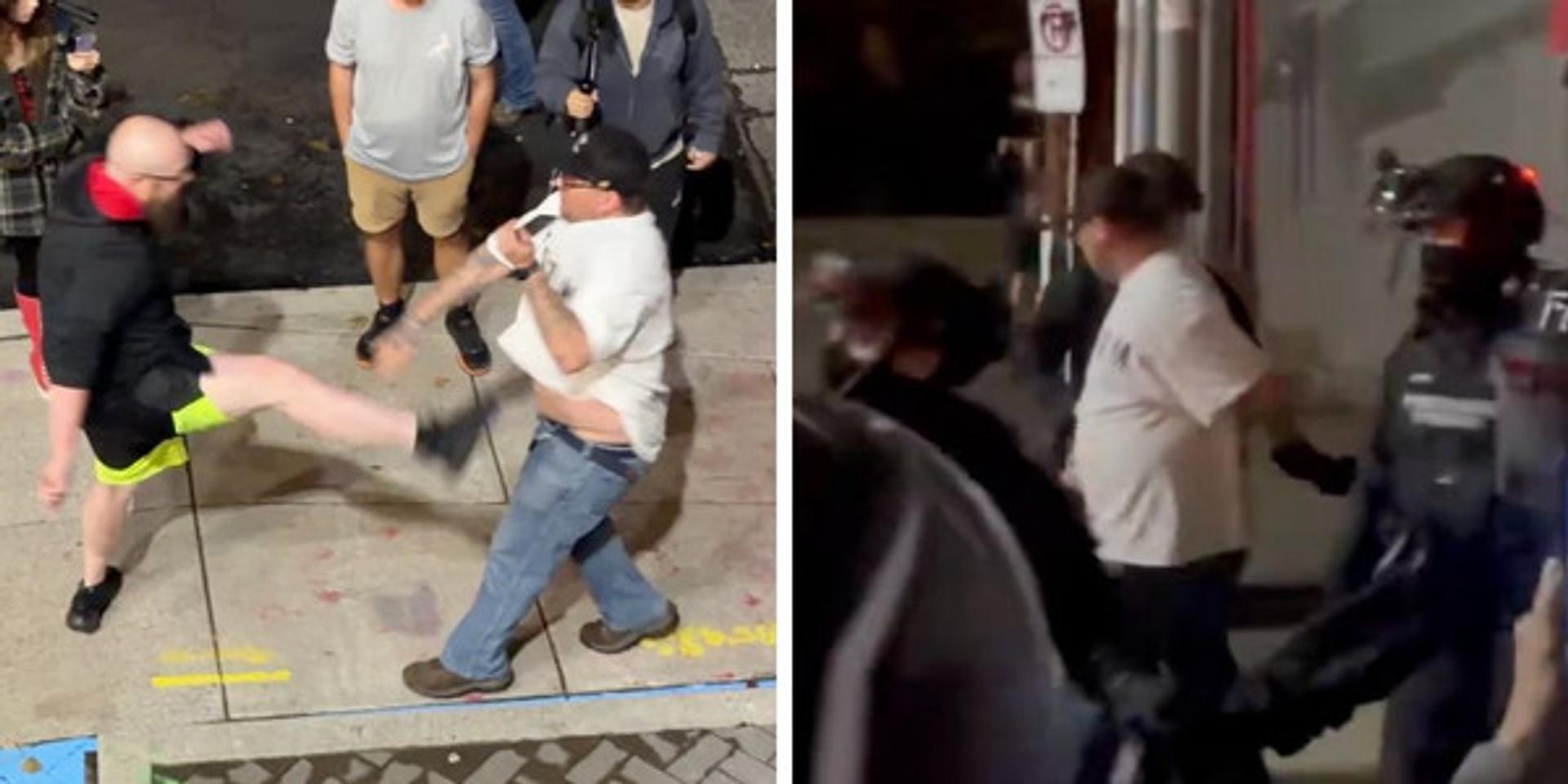 Portland Police arrest man in Charlie Kirk memorial Freedom shirt after he defended himself from attacker outside ICE facility