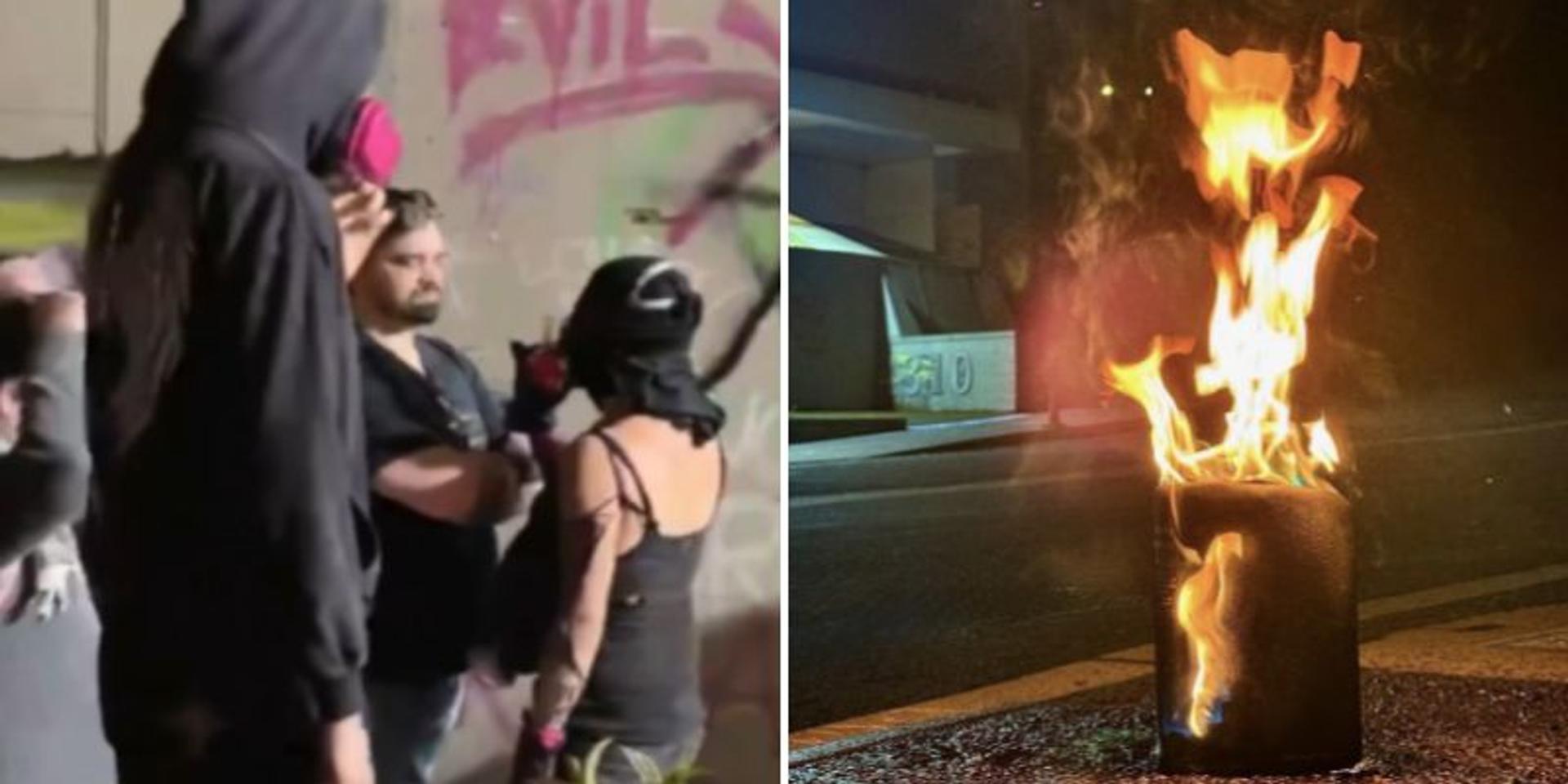 Antifa attacks Christian man, burns his Bible outside Portland ICE facility during No Kings riot