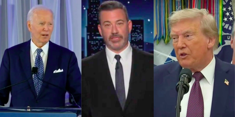 Biden says US facing 'dark days' under Trump, praises late-night hosts for 'shining a light on free speech'
