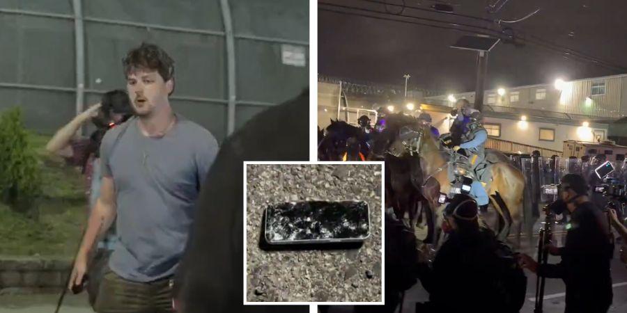 New Jersey anti-ICE rioters rob Cam Higby of phone, clash with state police, feds at Delaney Hall facility