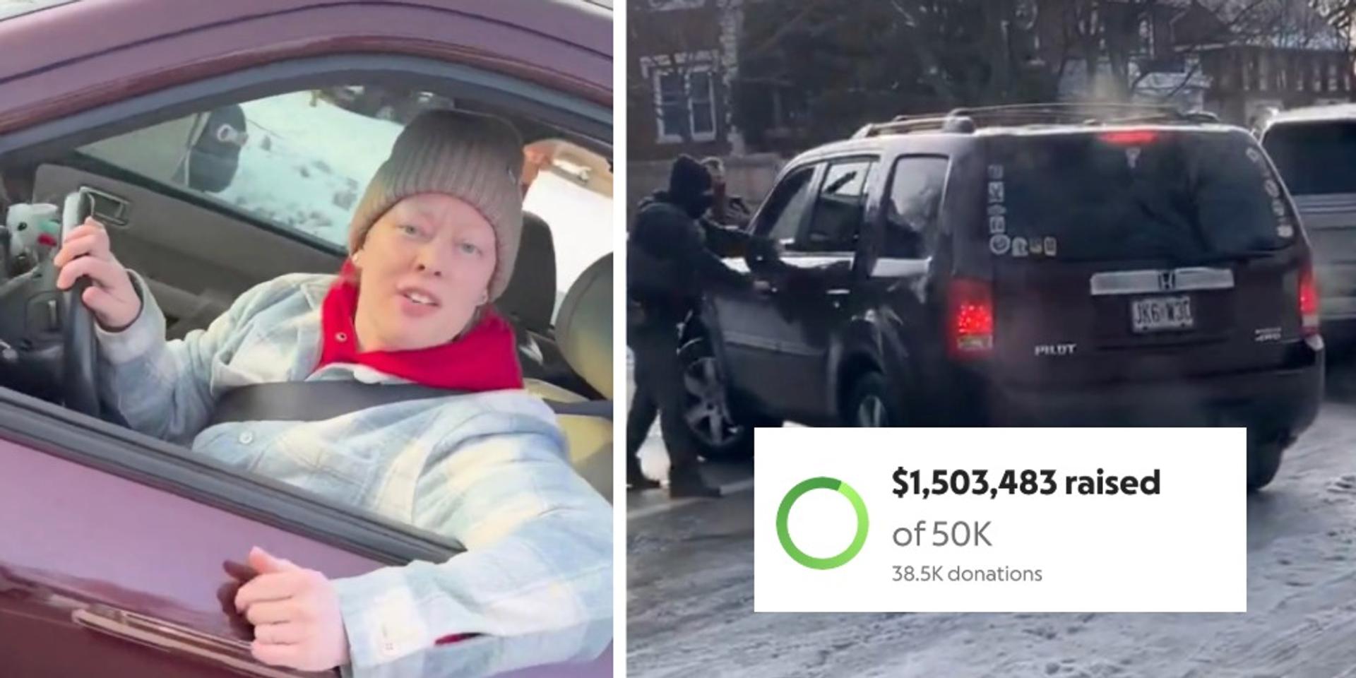 Fundraiser for woman who rammed ICE agent raises over $1.5 MILLION