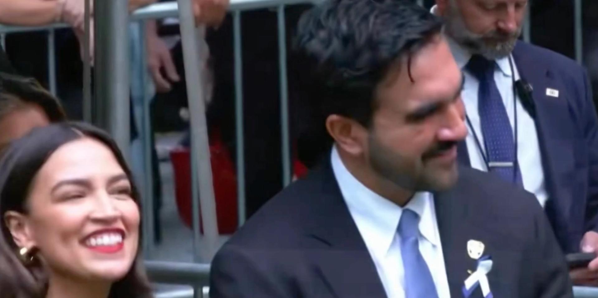 Mamdani, AOC LAUGH at Ground Zero while 9/11 victims' names are read