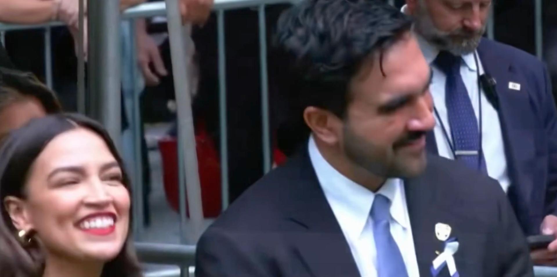 Mamdani, AOC LAUGH at Ground Zero while 9/11 victims' names are read