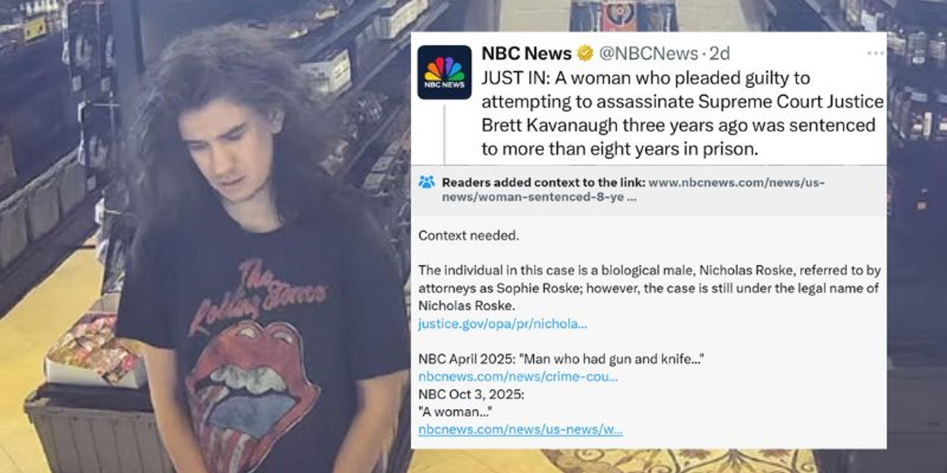 NBC News fact-checked with their own reporting after calling trans would-be Kavanaugh assassin a 'woman'