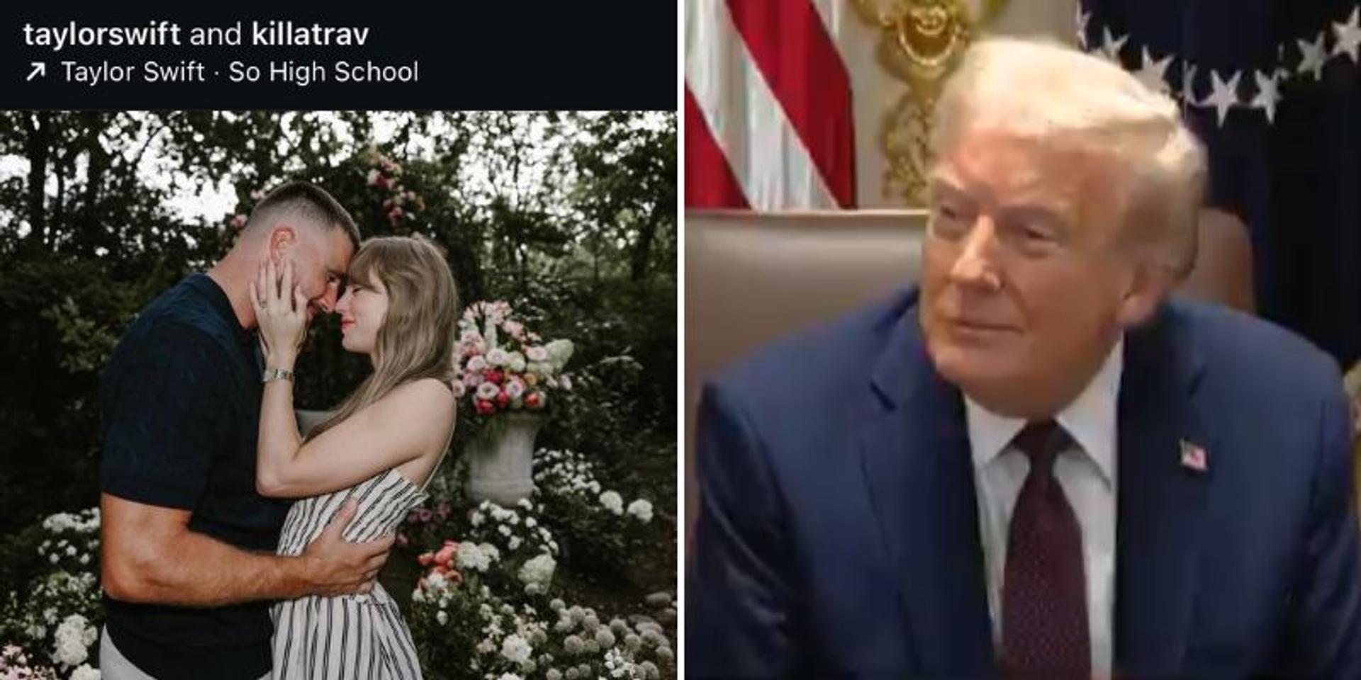 Trump congratulates Taylor Swift, Travis Kelce on engagement: 'I wish them a lot of luck'