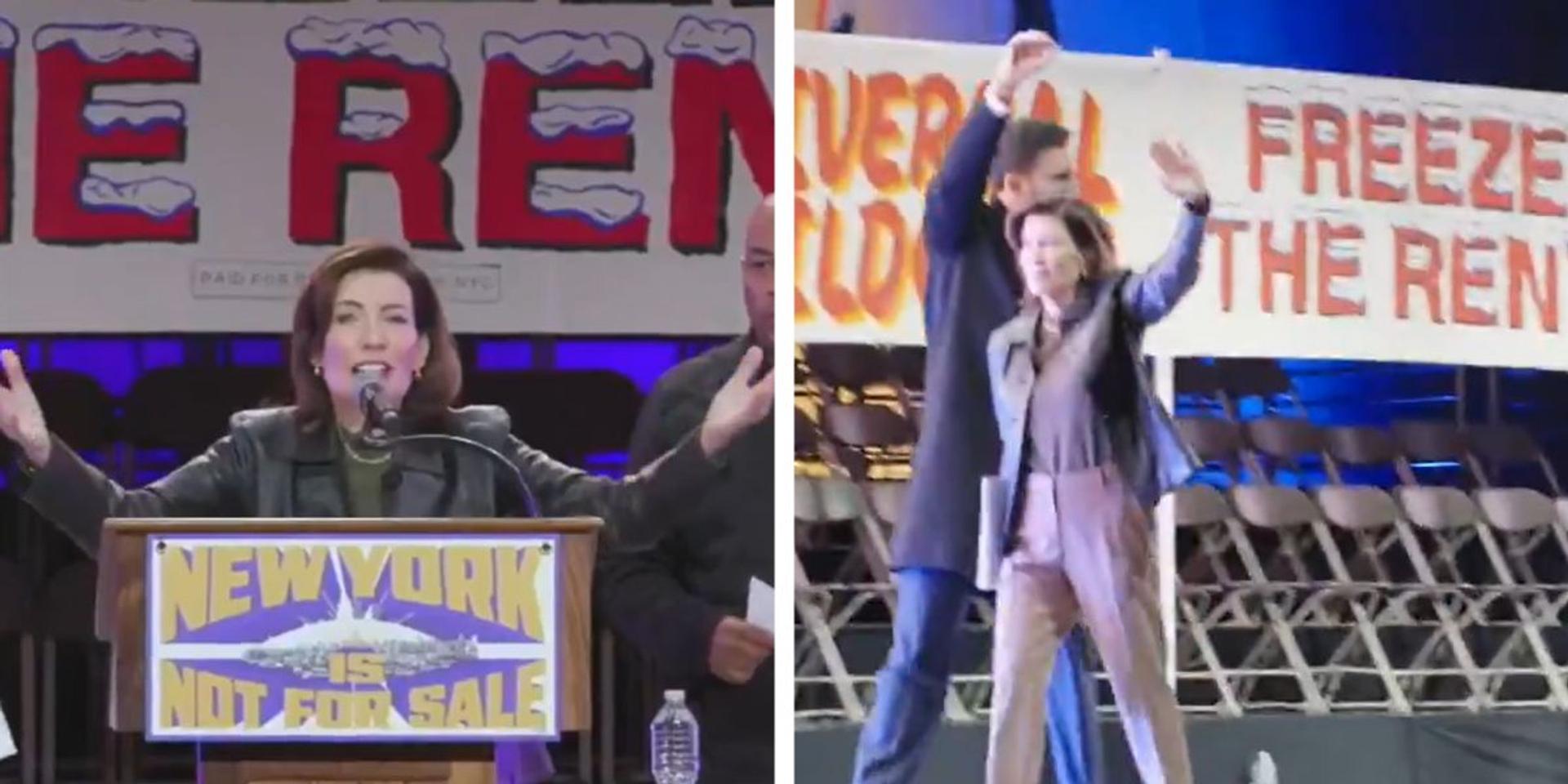 'I HEAR YOU!': Governor Kathy Hochul rallies with socialist Zohran Mamdani as thousands chant 'tax the rich'