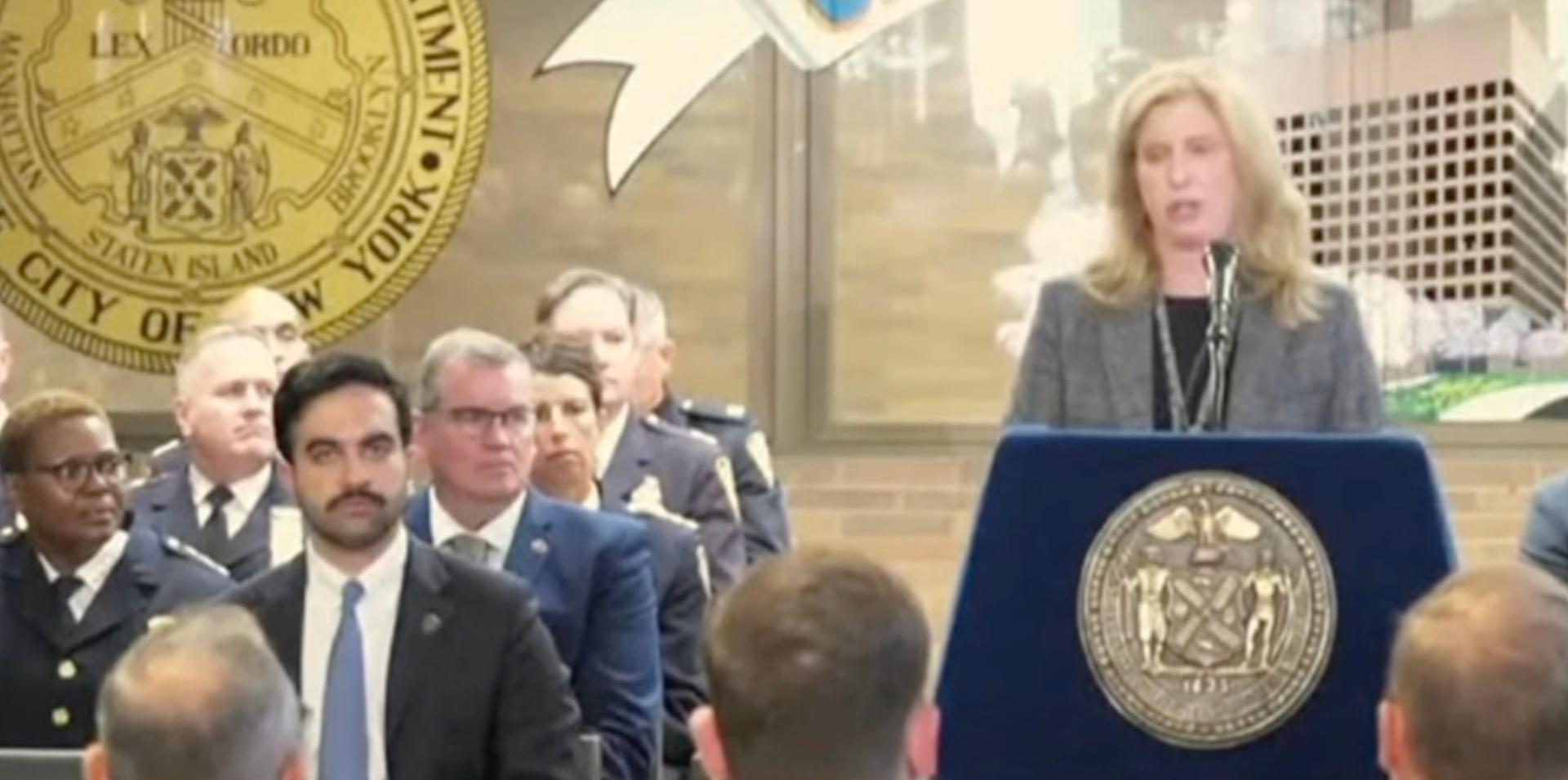 'Shame on you': NYPD commissioner blasts those who 'blur the distinction' between terrorists and 9/11 heroes as Mamdani sits beside her