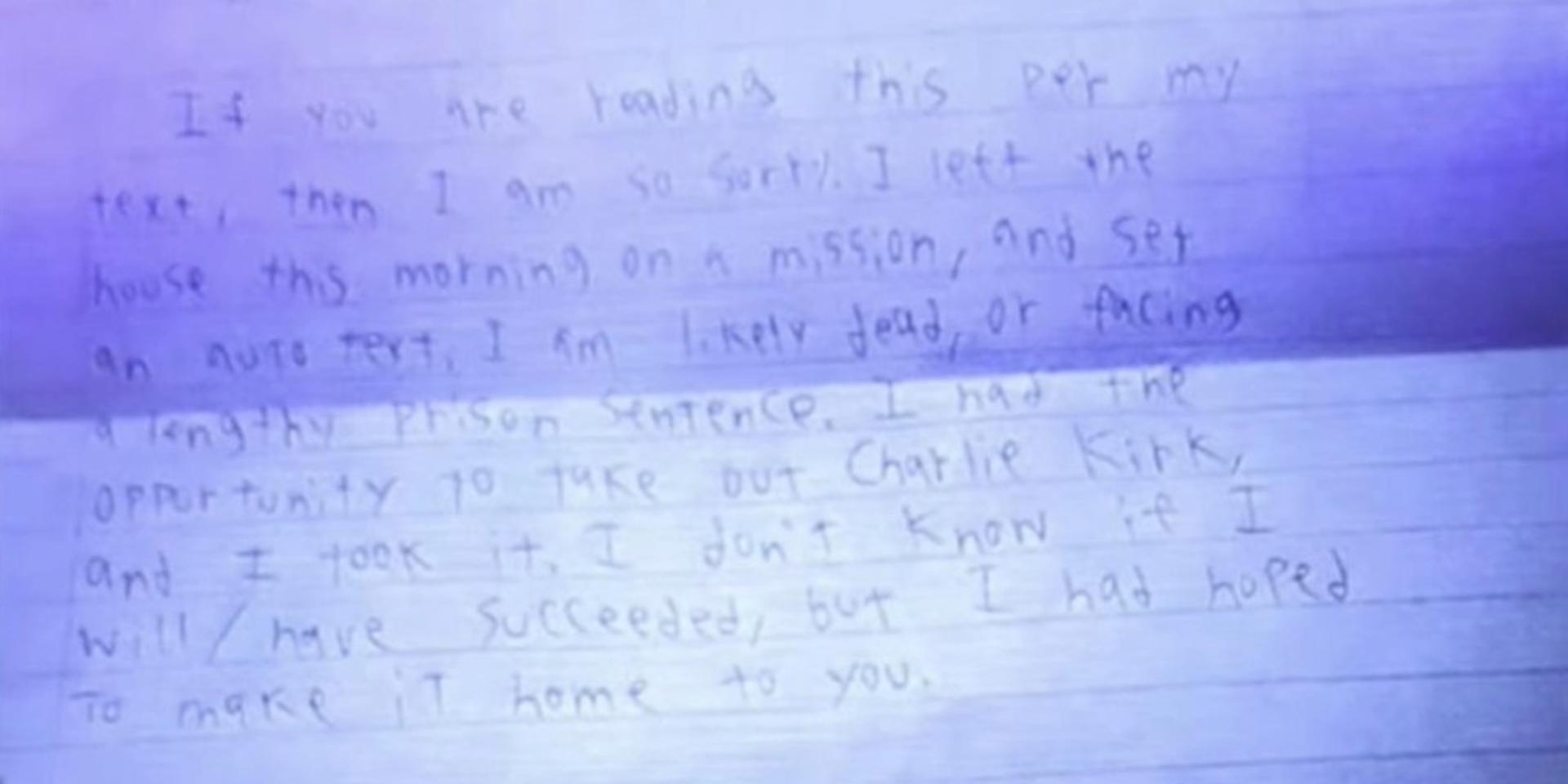 BREAKING: Court accidentally reveals Tyler Robinson's handwritten note to Lance Twiggs confessing to the murder of Charlie Kirk
