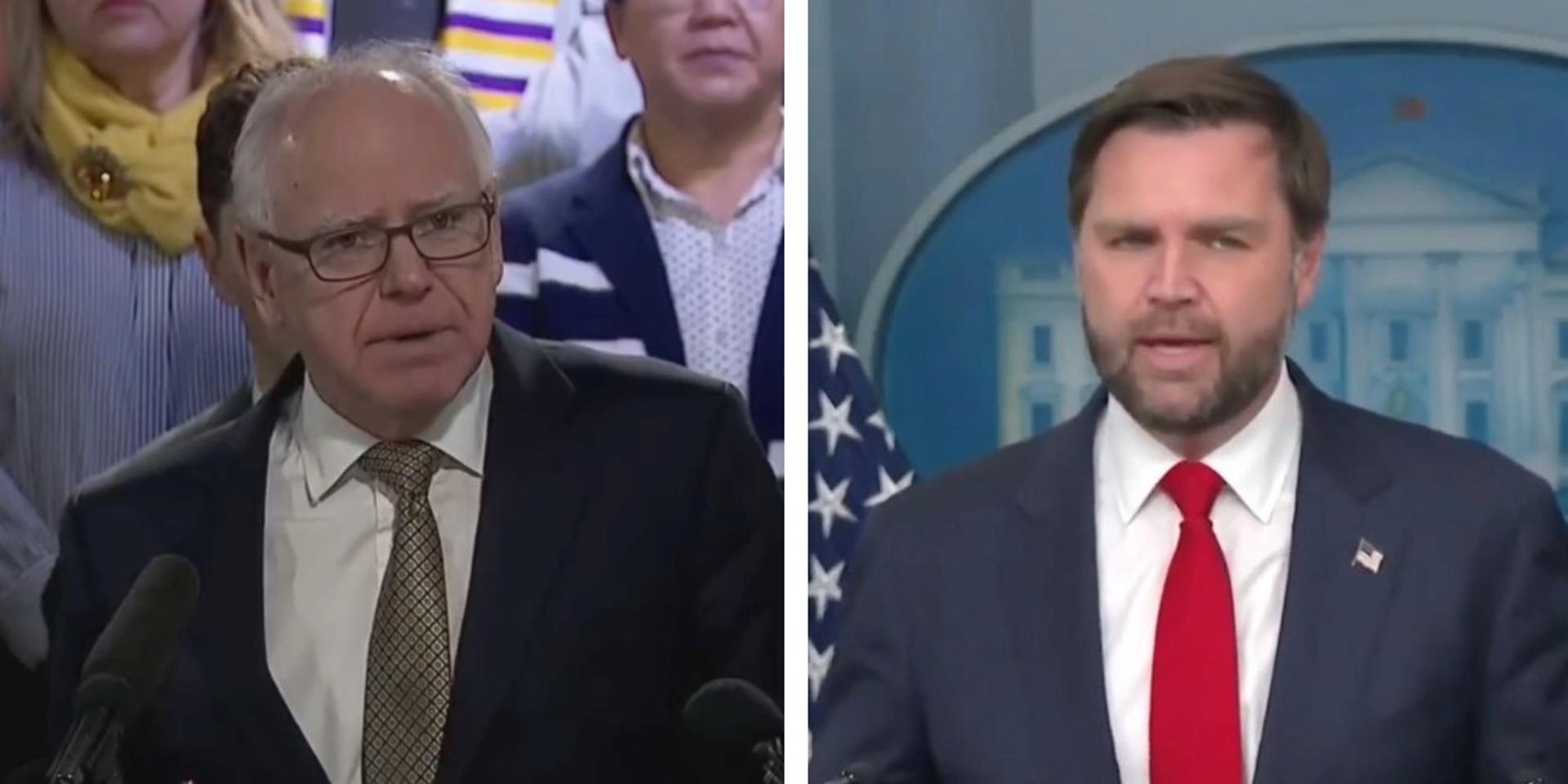 Tim Walz claims JD Vance is a white supremacist after VP says white people 'don't have to apologize' for their race