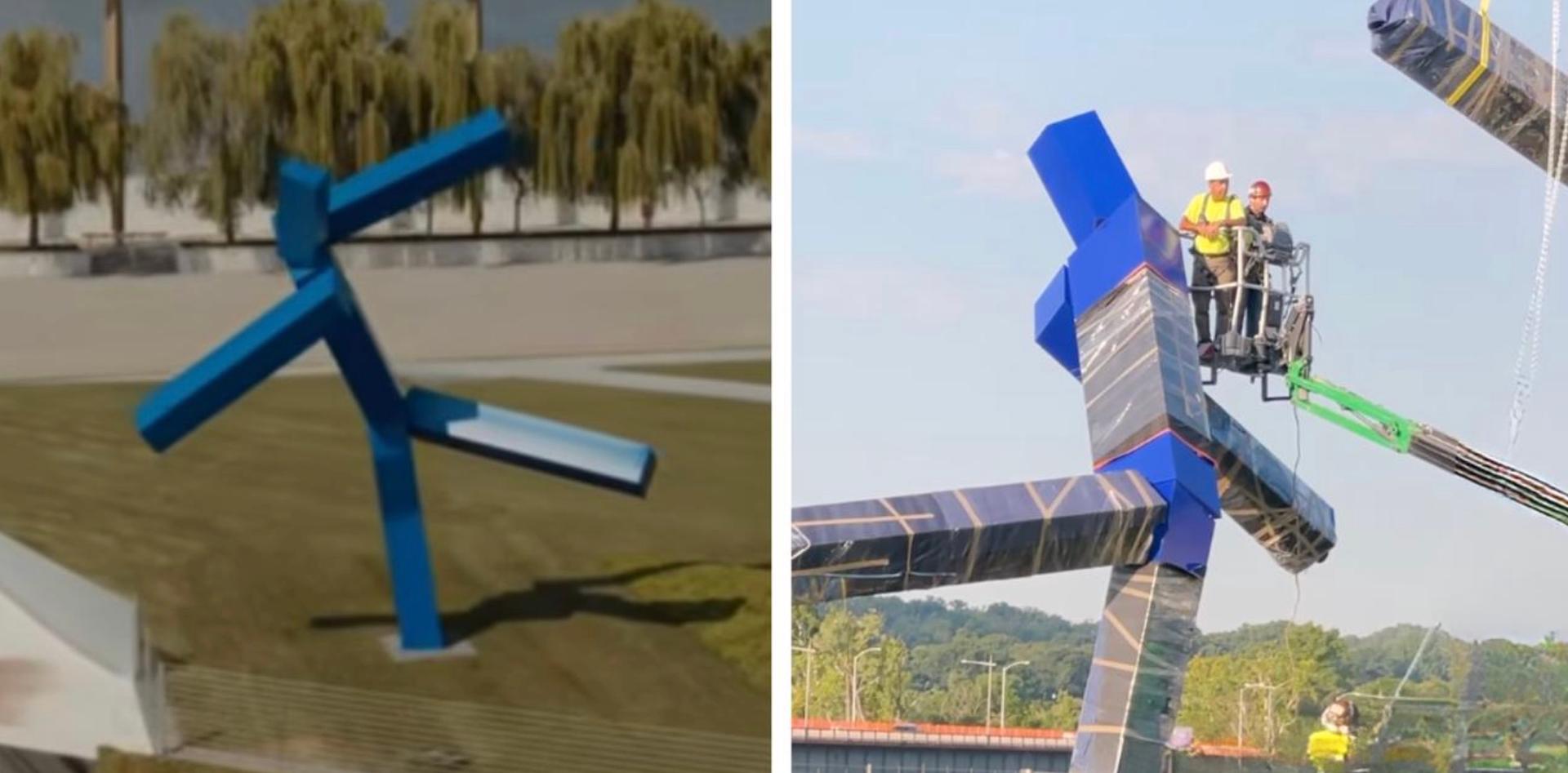 NYT cries over removal of hideous blue stickman statue from Kennedy Center after celebrating removal of beautiful, historical statues for years