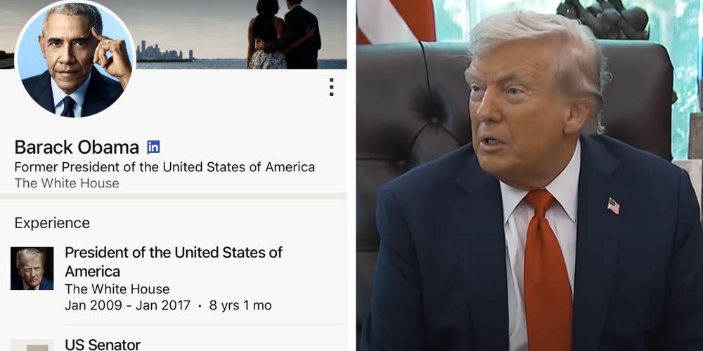 NEW: Obama’s LinkedIn now features Trump after White House posts epic new profile pic