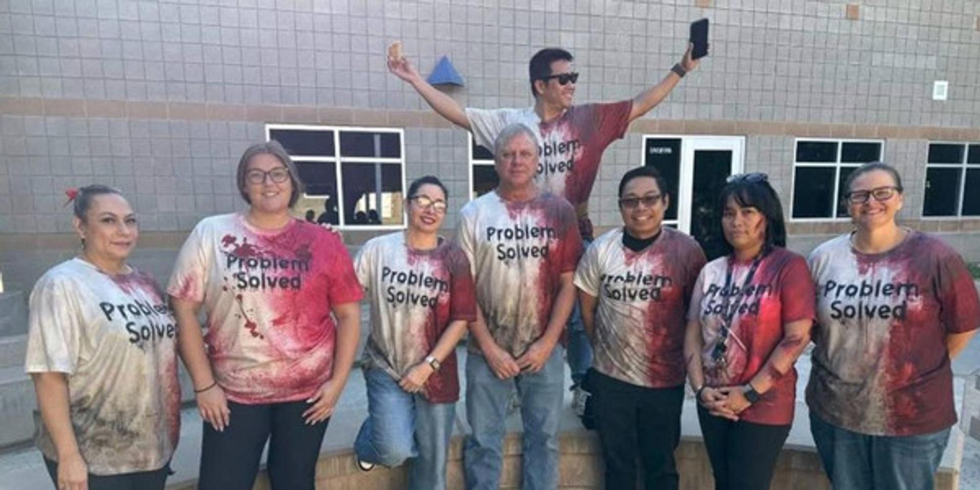 Arizona parents upset after teachers wear bloody white 'Problem Solved' t-shirts for Halloween—school district claims they weren't mocking Charlie Kirk's killing
