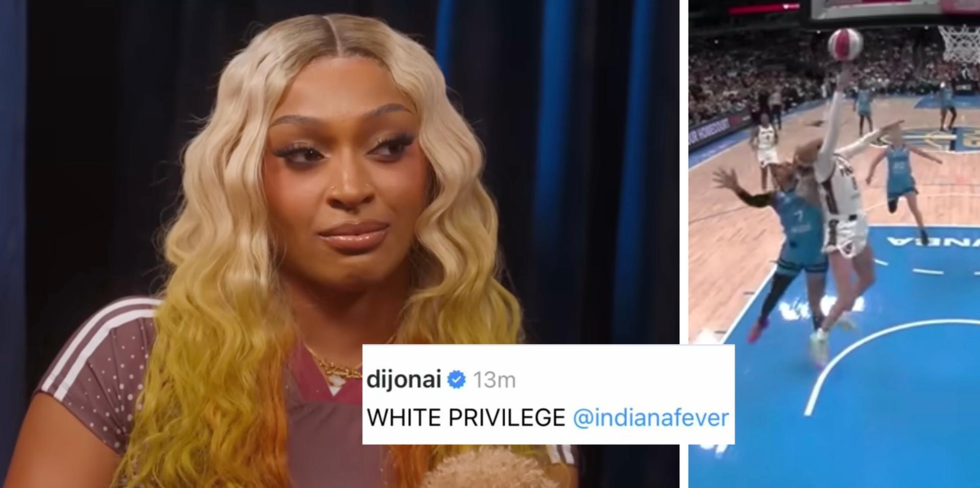 WNBA star DiJonai Carrington claims 'white privilege' post was about refs, not Sophie Cunningham, after backlash