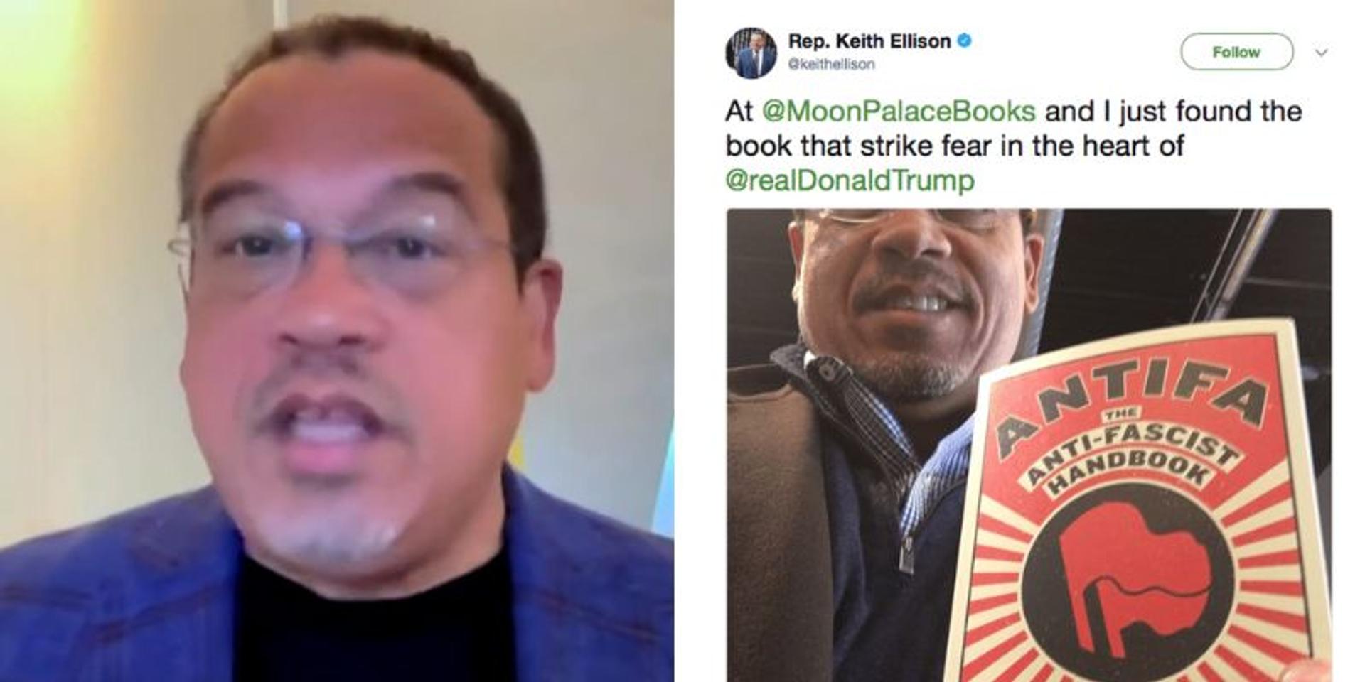 Dem Minn AG Keith Ellison claims 'nobody knows' what Antifa is after he promoted their handbook in 2018
