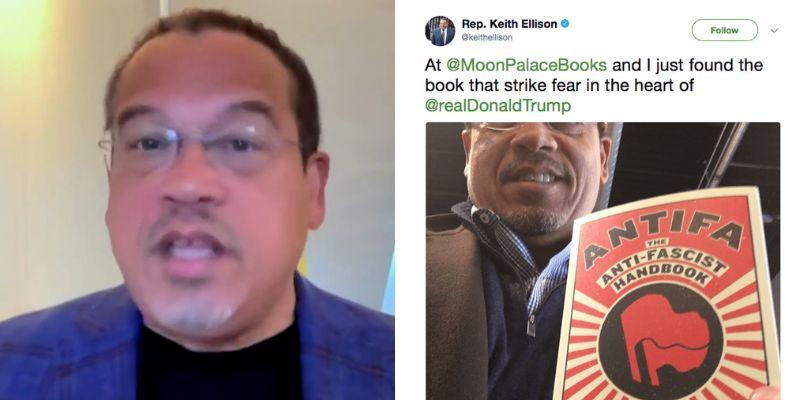 Dem Minn AG Keith Ellison claims 'nobody knows' what Antifa is after he promoted their handbook in 2018