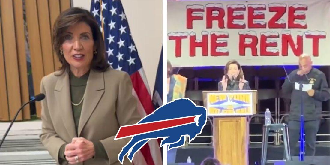 Kathy Hochul says she thought thousands chanting 'tax the rich' at Mamdani rally were saying 'let's go Bills'