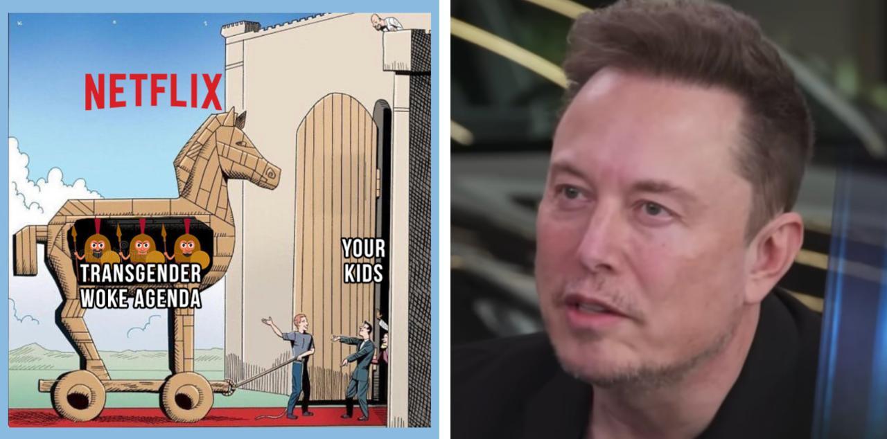 Elon Musk calls to cancel Netflix over trans agenda in children's shows, writer celebrating Charlie Kirk murder